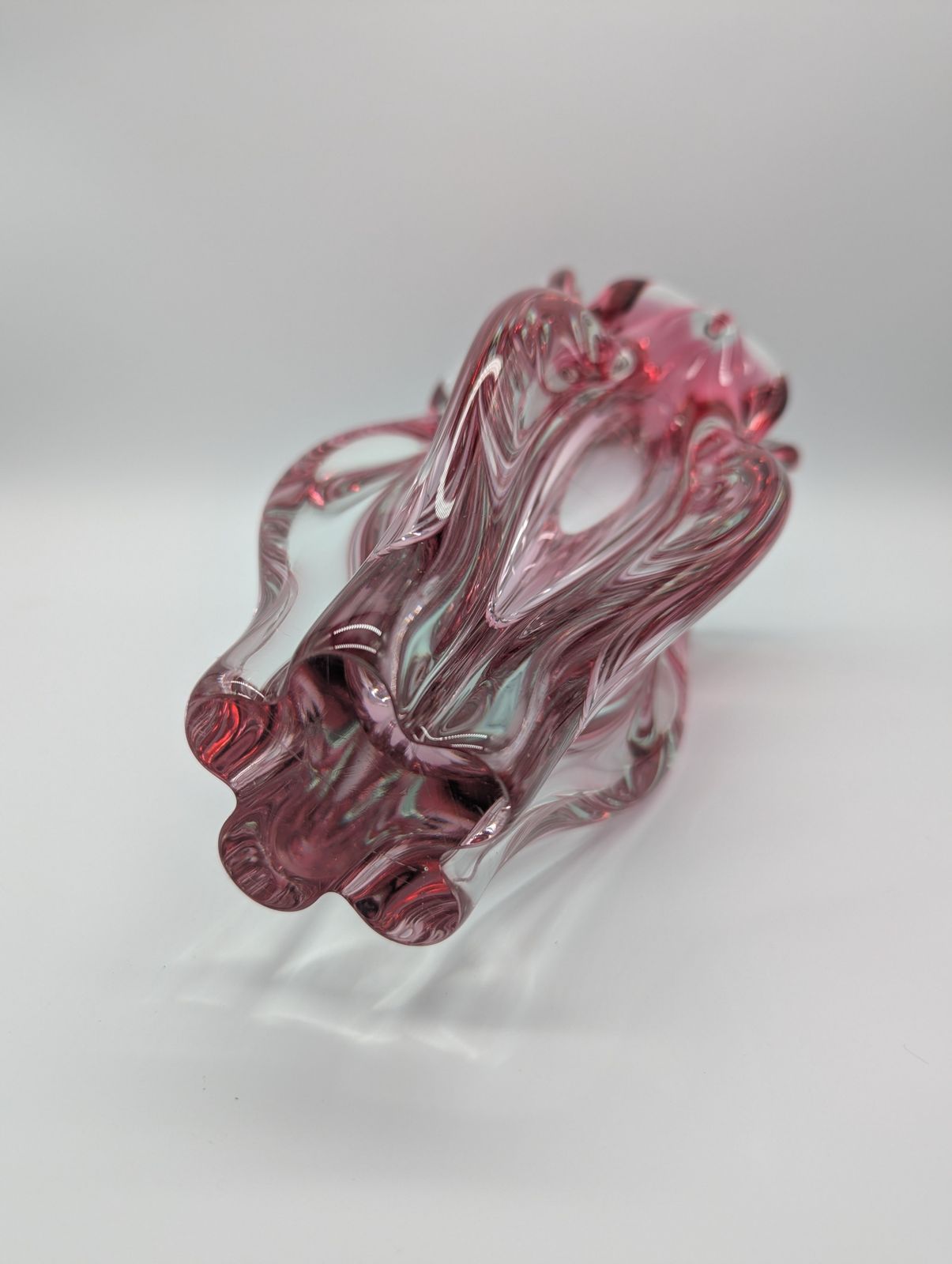 Large Josef Hospodka Pink Sommerso Vase, Chřibská Glassworks, 1960s (27 Cm, 3.6 Kg) photo Home Decor