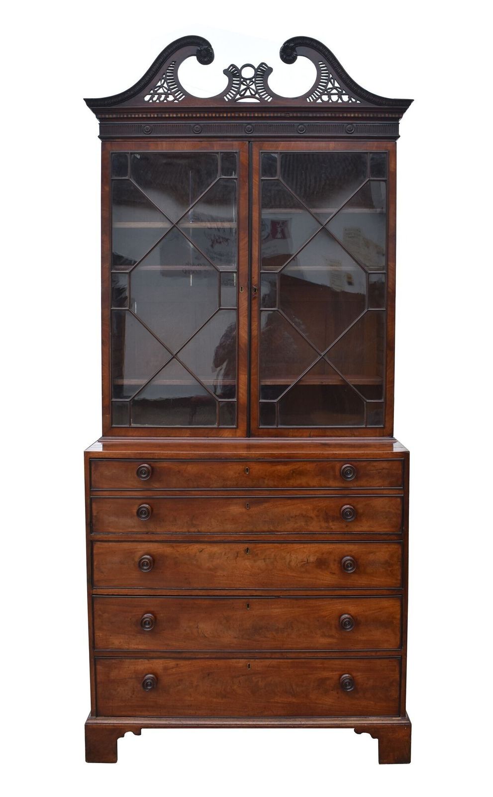 George III Mahogany Secretaire Bookcase photo for sale