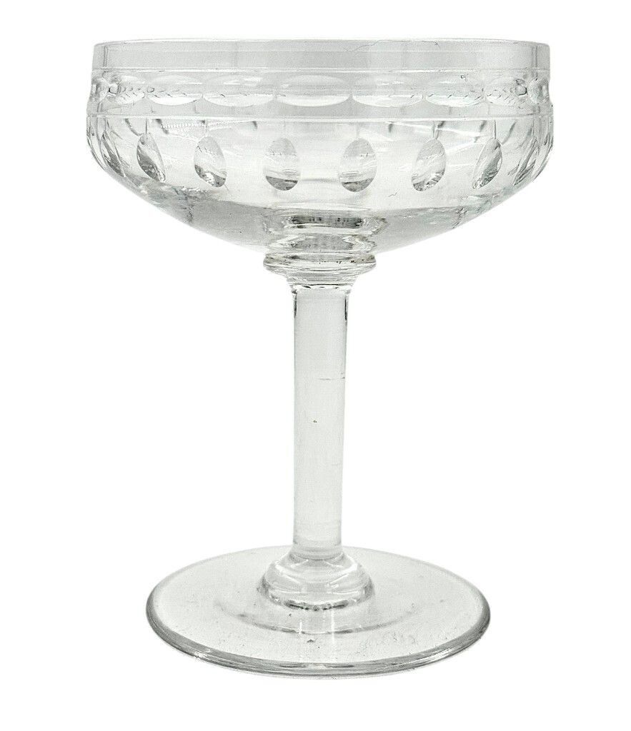 A Set Of Six 1940s Val Saint Lambert "Cordoba" Crystal Cocktail / Champagne Coupes photo for sale