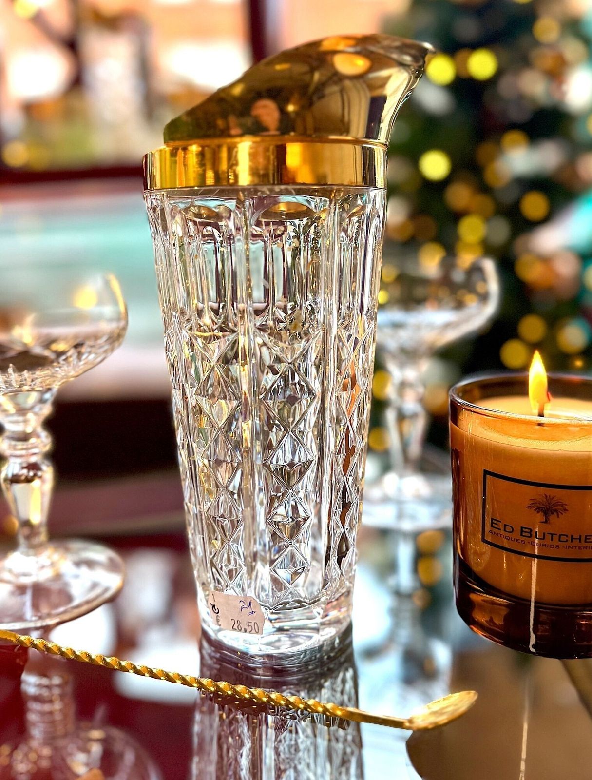 A 1950s Val Saint Lambert Crystal And Gold Plated Cocktail Jug photo Home Decor