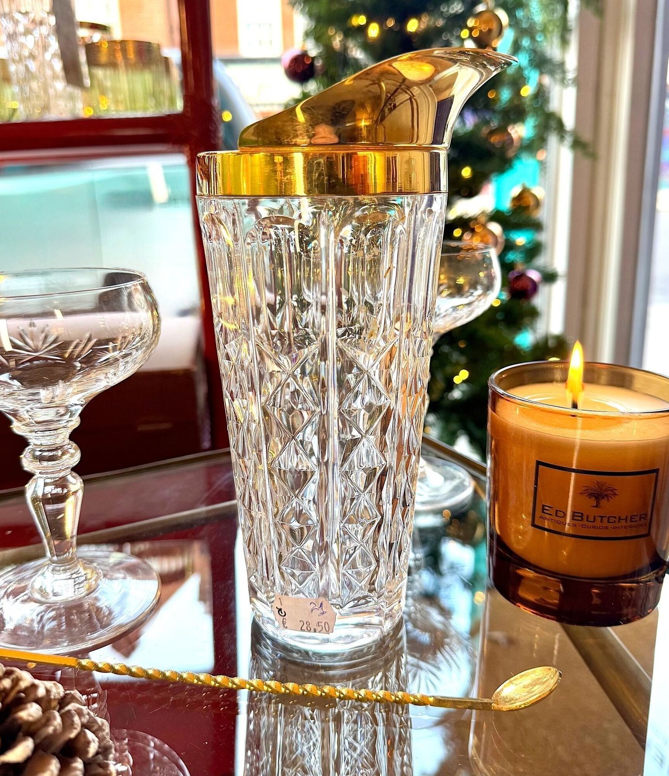 Home Decor A 1950s Val Saint Lambert Crystal And Gold Plated Cocktail Jug photo
