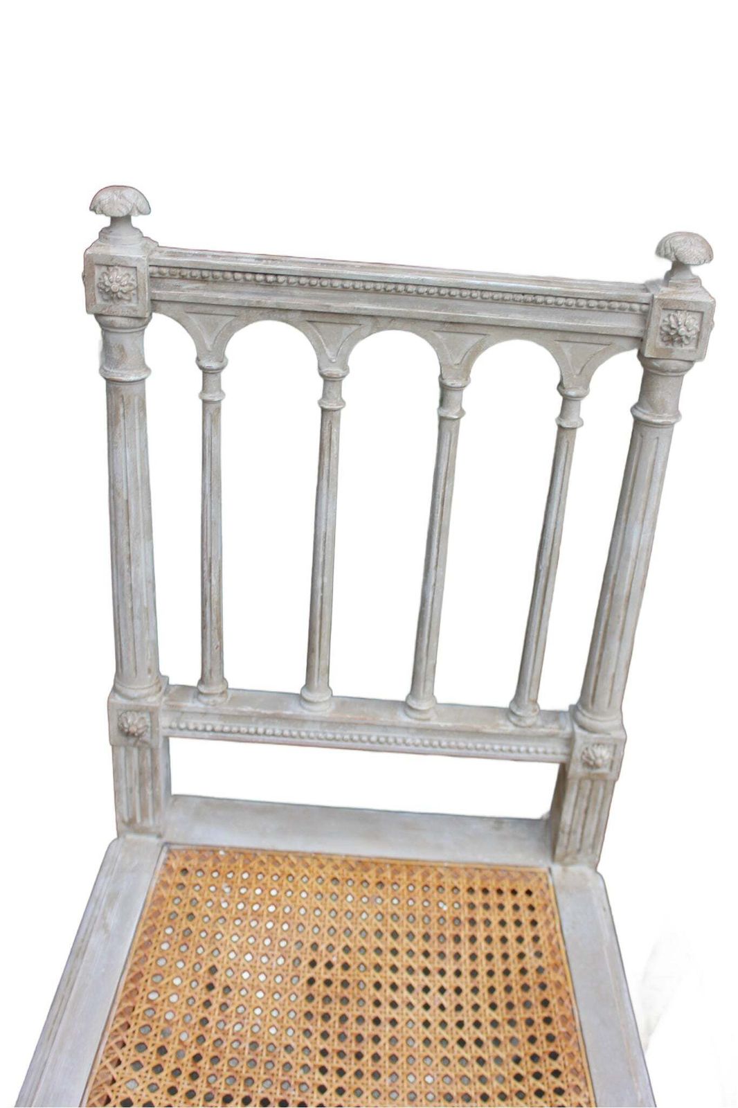 Pair Of Vintage French Painted Chairs – Carved Wooden Bedroom Chairs photo vinterior