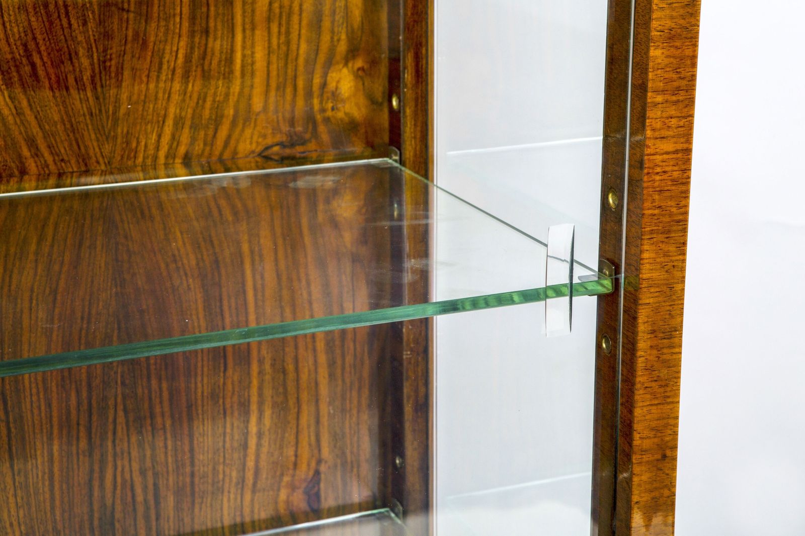 Restored Art Deco Display Cabinet , Walnut And Glass, Polished, France, 1920s photo Furniture