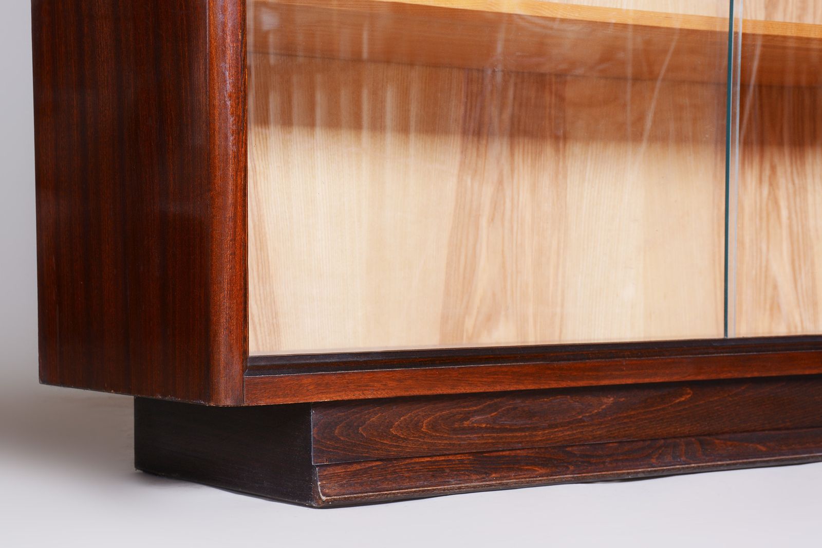 photo furniture Original Art Deco Bookcase, Ash, Mahogany, Revived Polish, Czech. 1940s