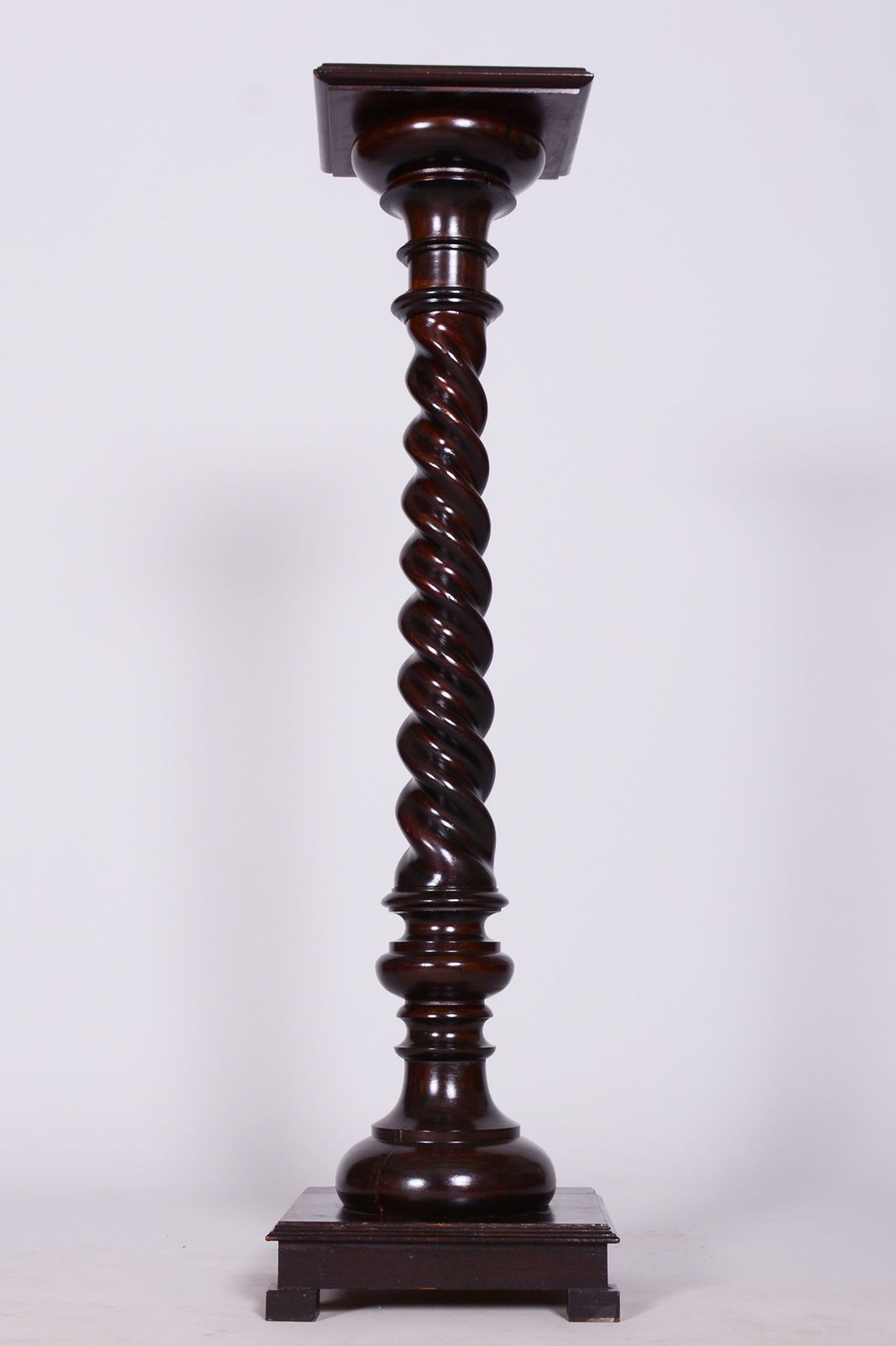 photo for sale Restored Biedermeier Pedestal, Stained Walnut, Revived Polish, Austria, 1840s