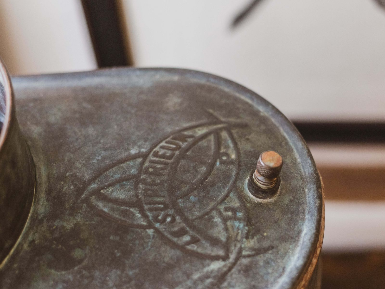 photo for sale French Vintage Crop Sprayer   "Le Supérieur" Industrial Copper Canister