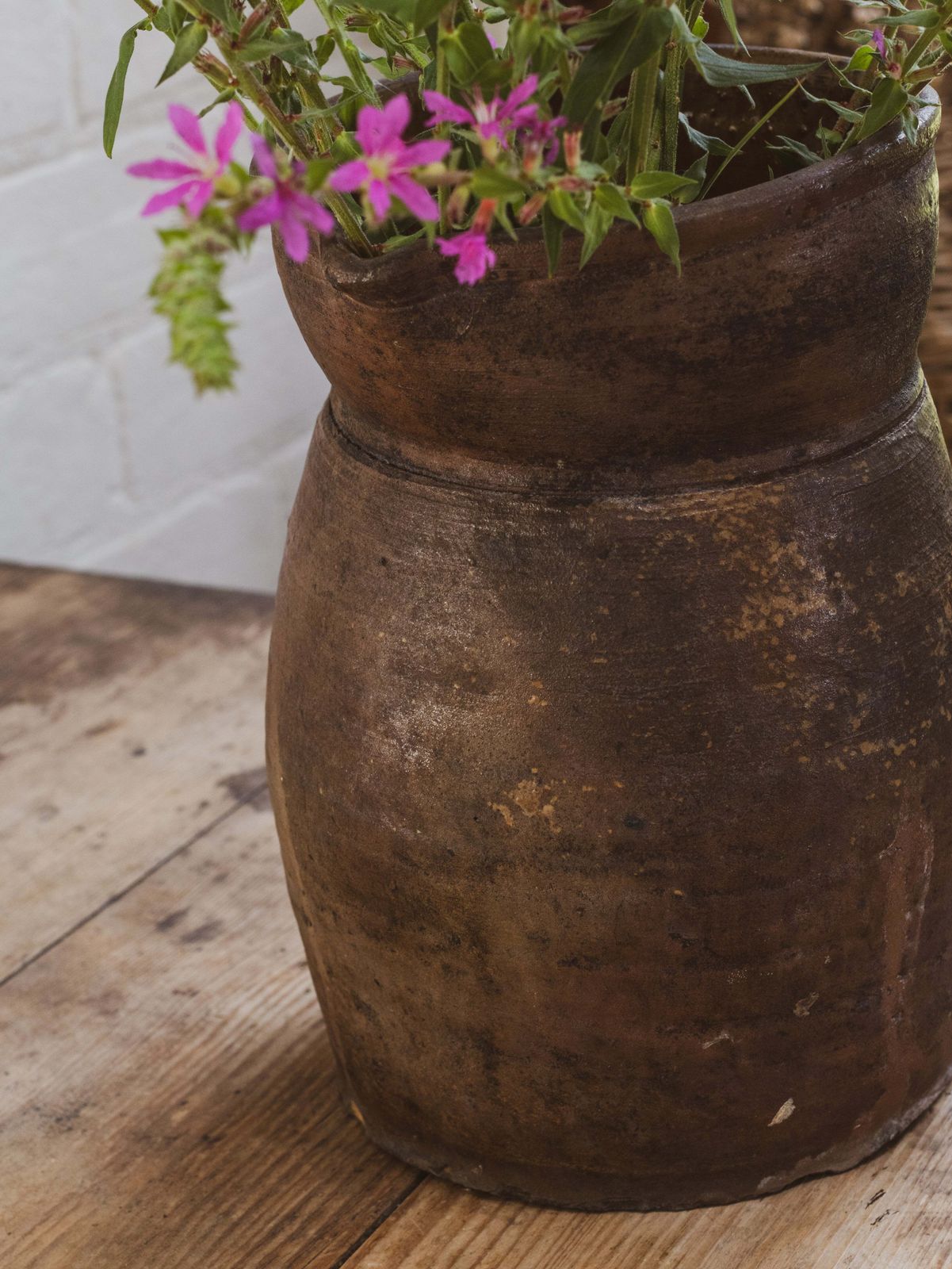 Large Antique French Stoneware Jug Pitcher photo vintage
