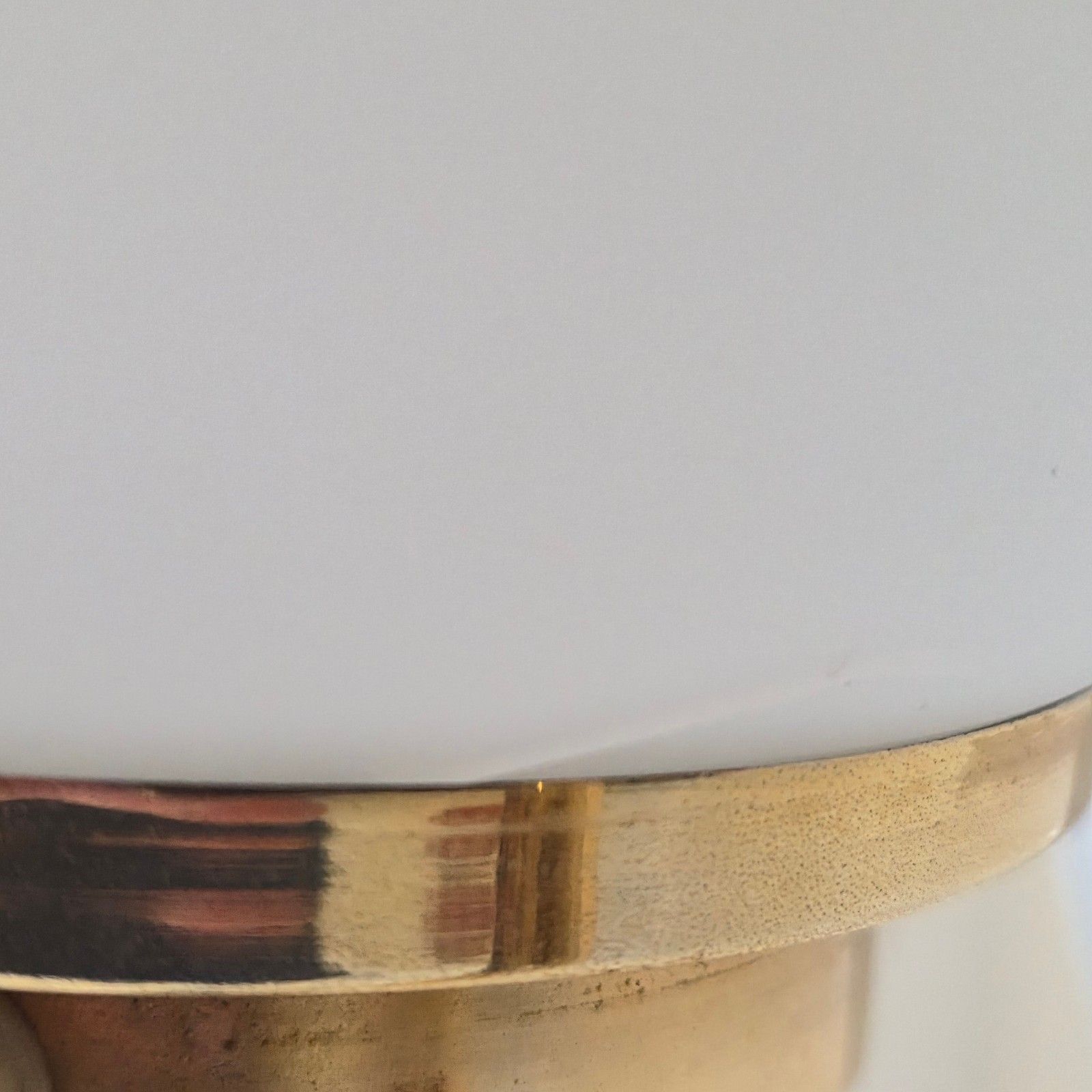 Vintage 1950 House Arlus Metal Brass & Opaline Glass Floor Lamp 50s Rockabilly photo buy