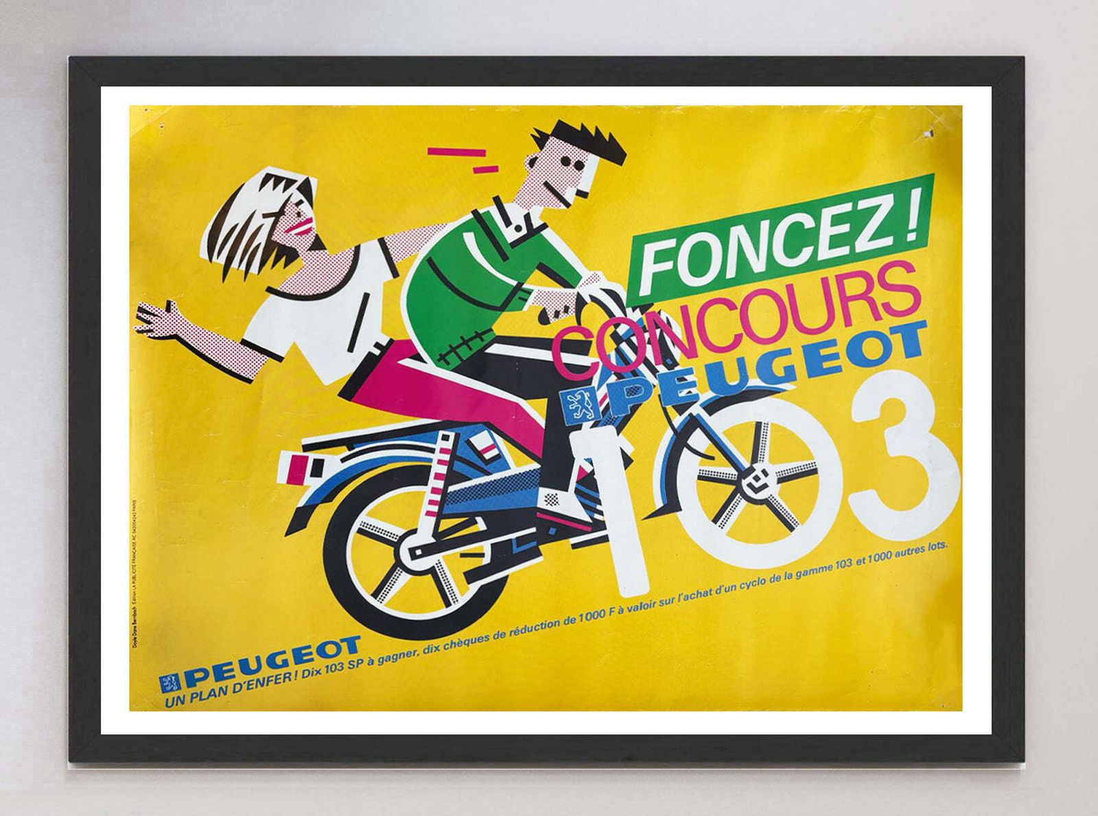 Peugeot Bike 103 Original Vintage Poster photo furniture