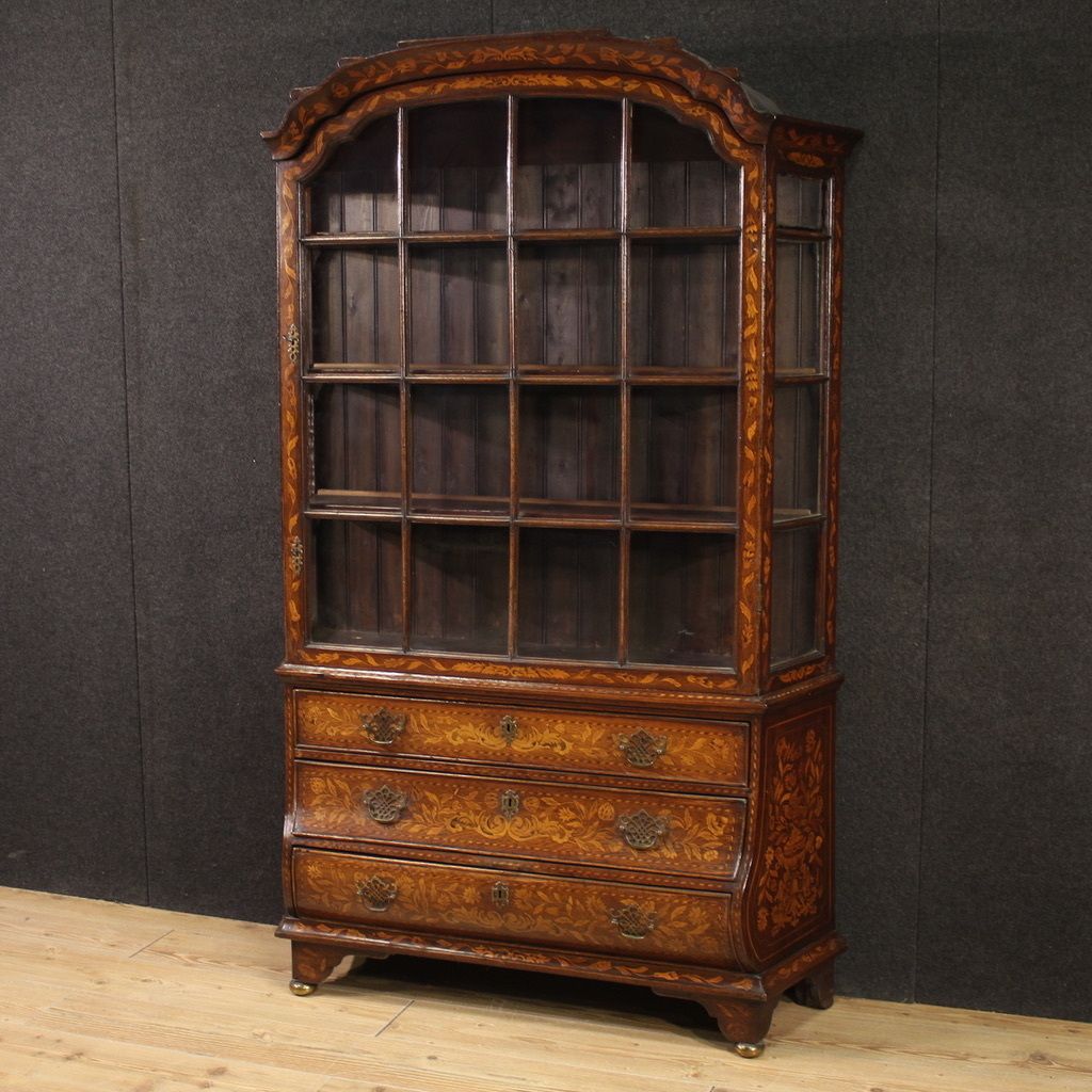 19th Century Dutch Inlaid Display Cabinet photo for sale