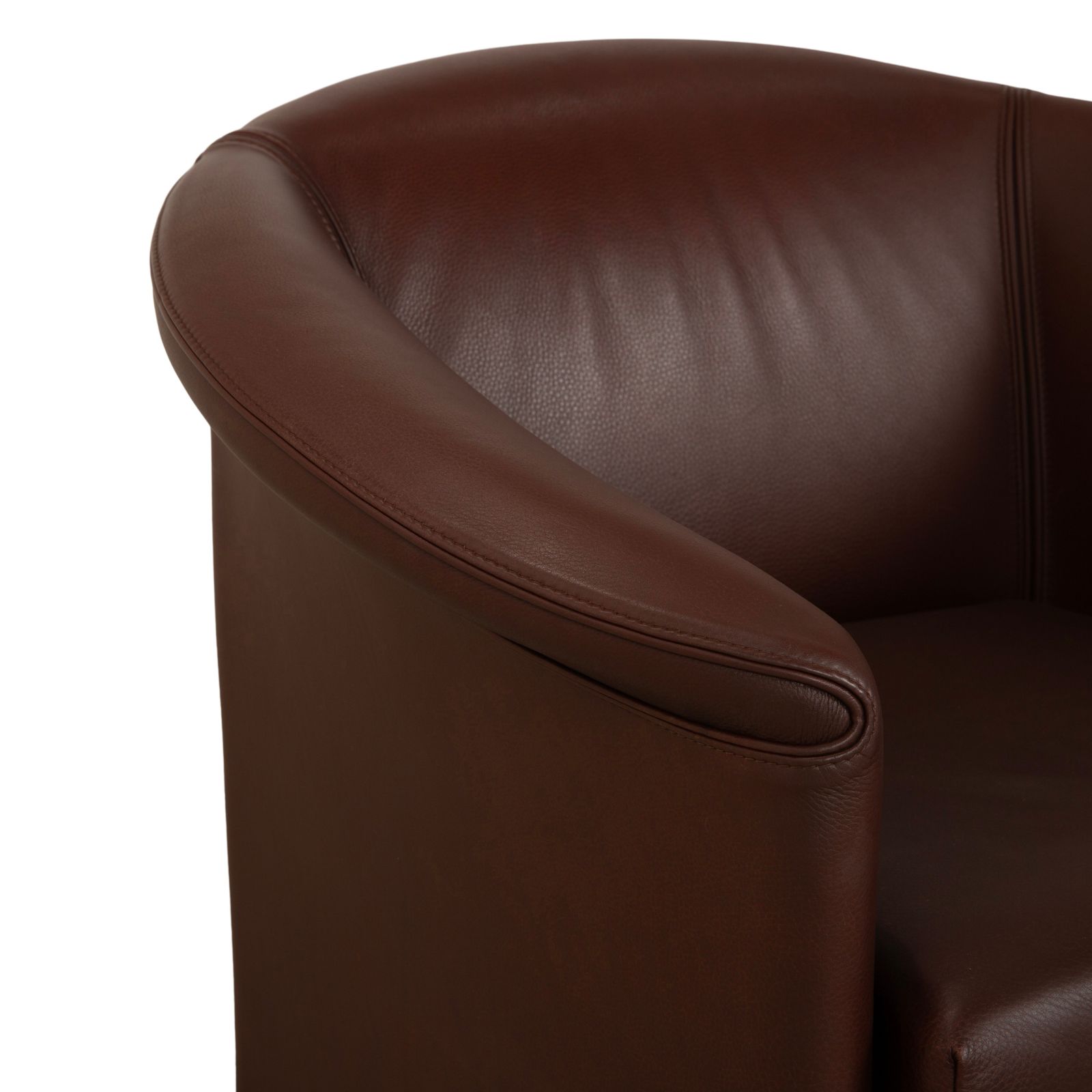 Fauteuil Wittmann Aura XL en cuir brun rouge photo 1832.0