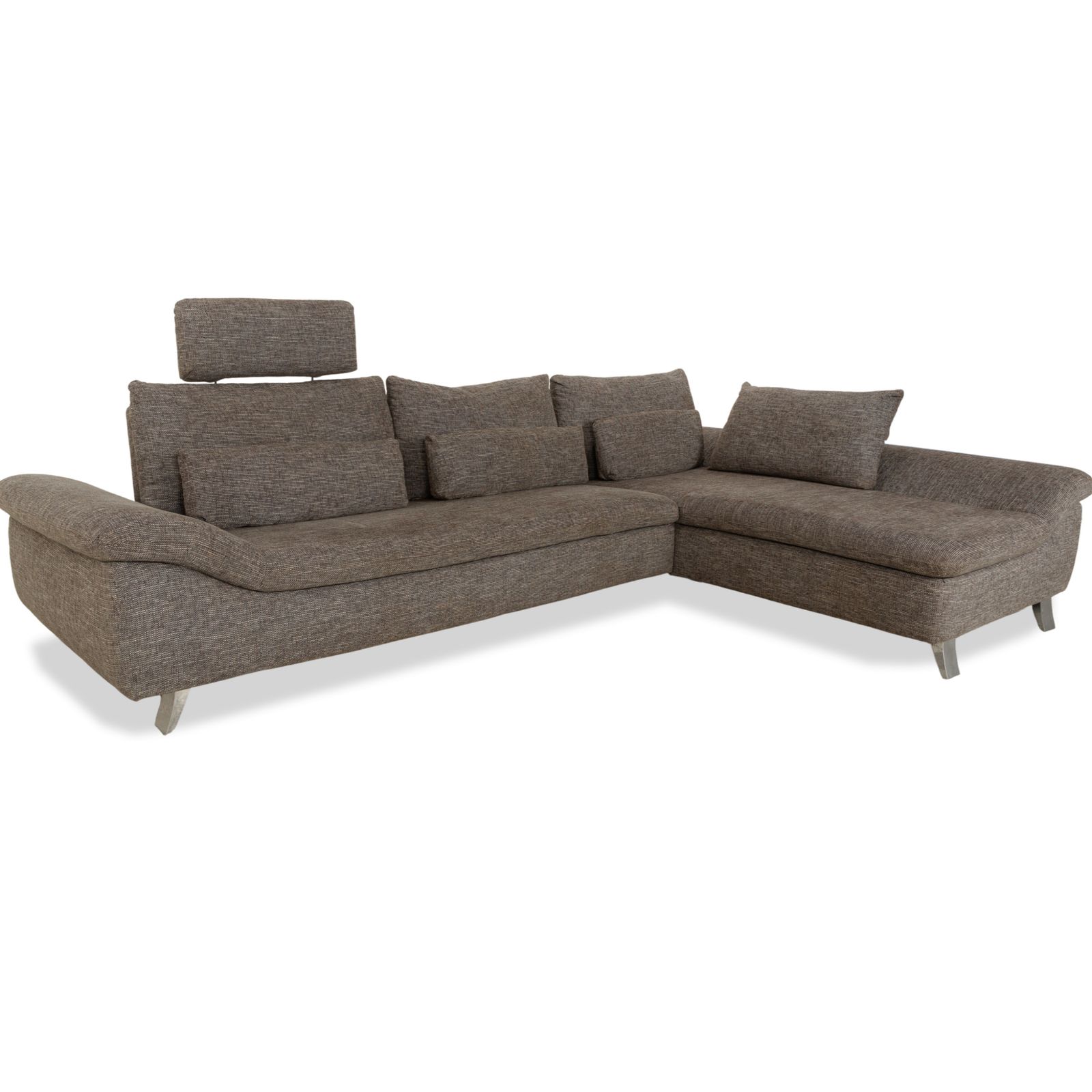 Ewald Schillig Dragon Fabric Corner Sofa Grey Manual Function photo for sale
