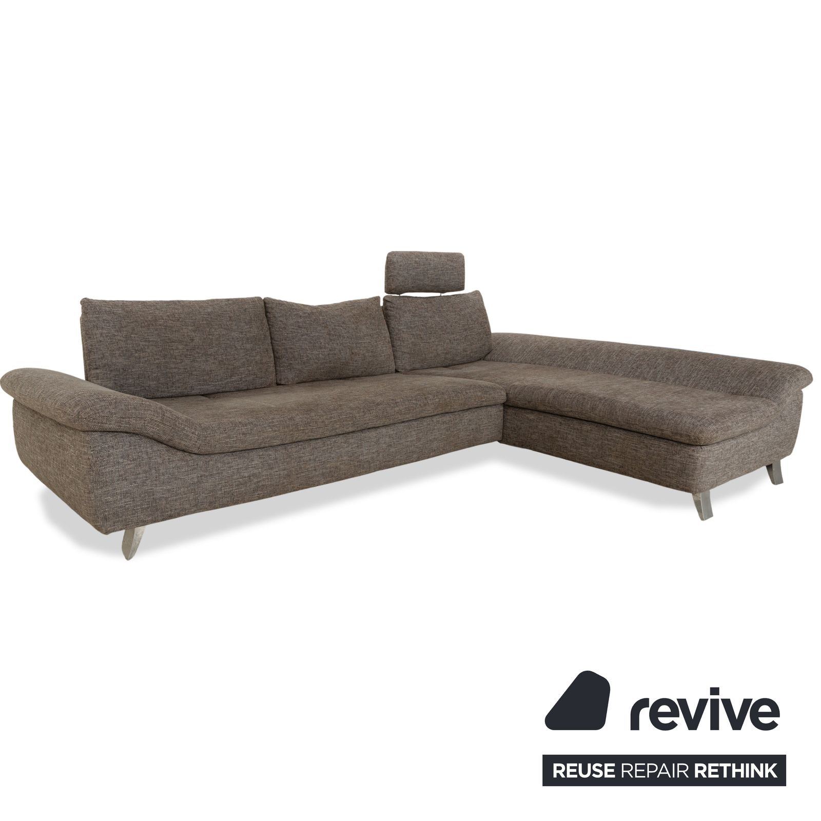 Ewald Schillig Dragon Fabric Corner Sofa Grey Manual Function photo 1676.0