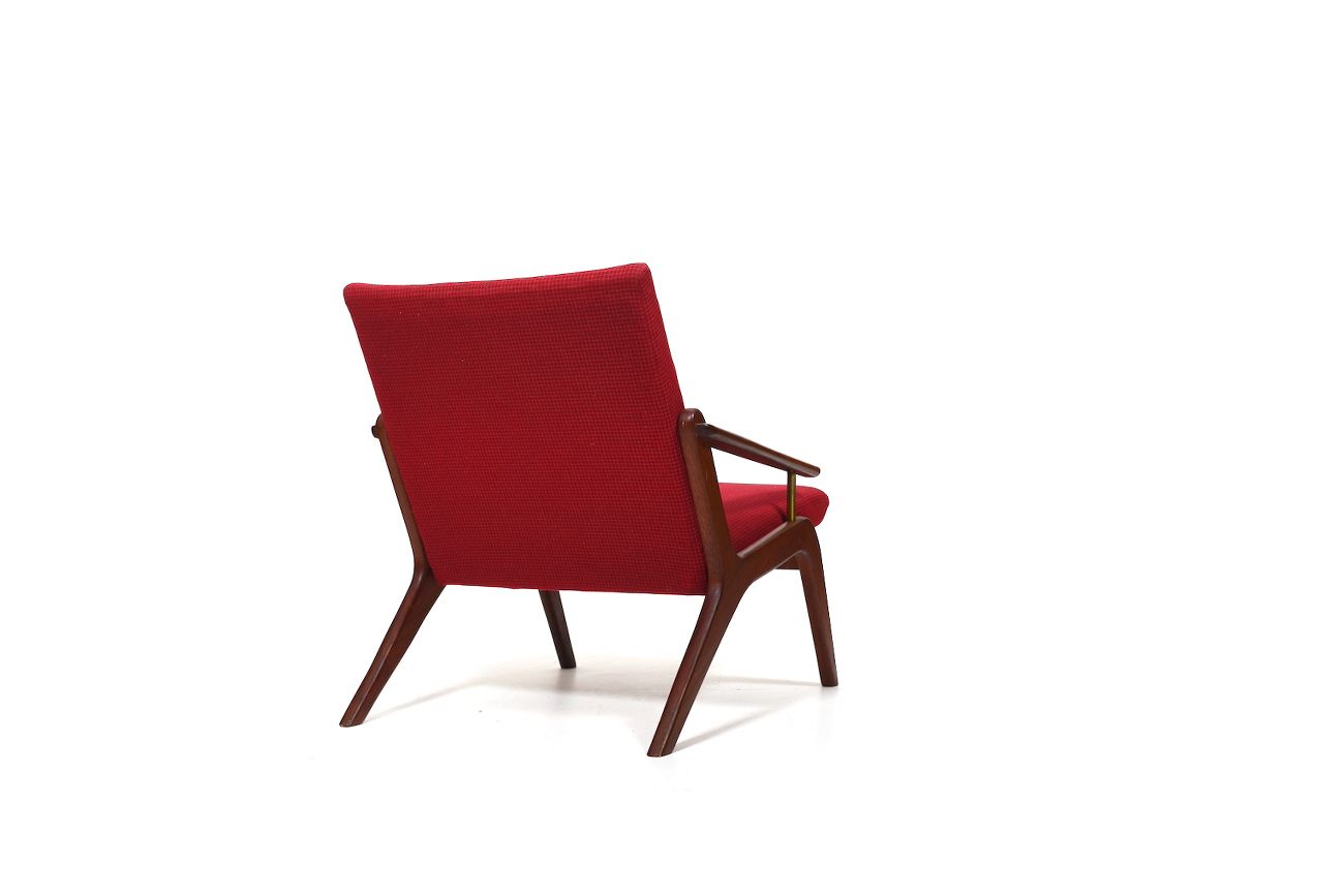 Mid Century Danish Teak And Brass Easychair 1960s photo for sale