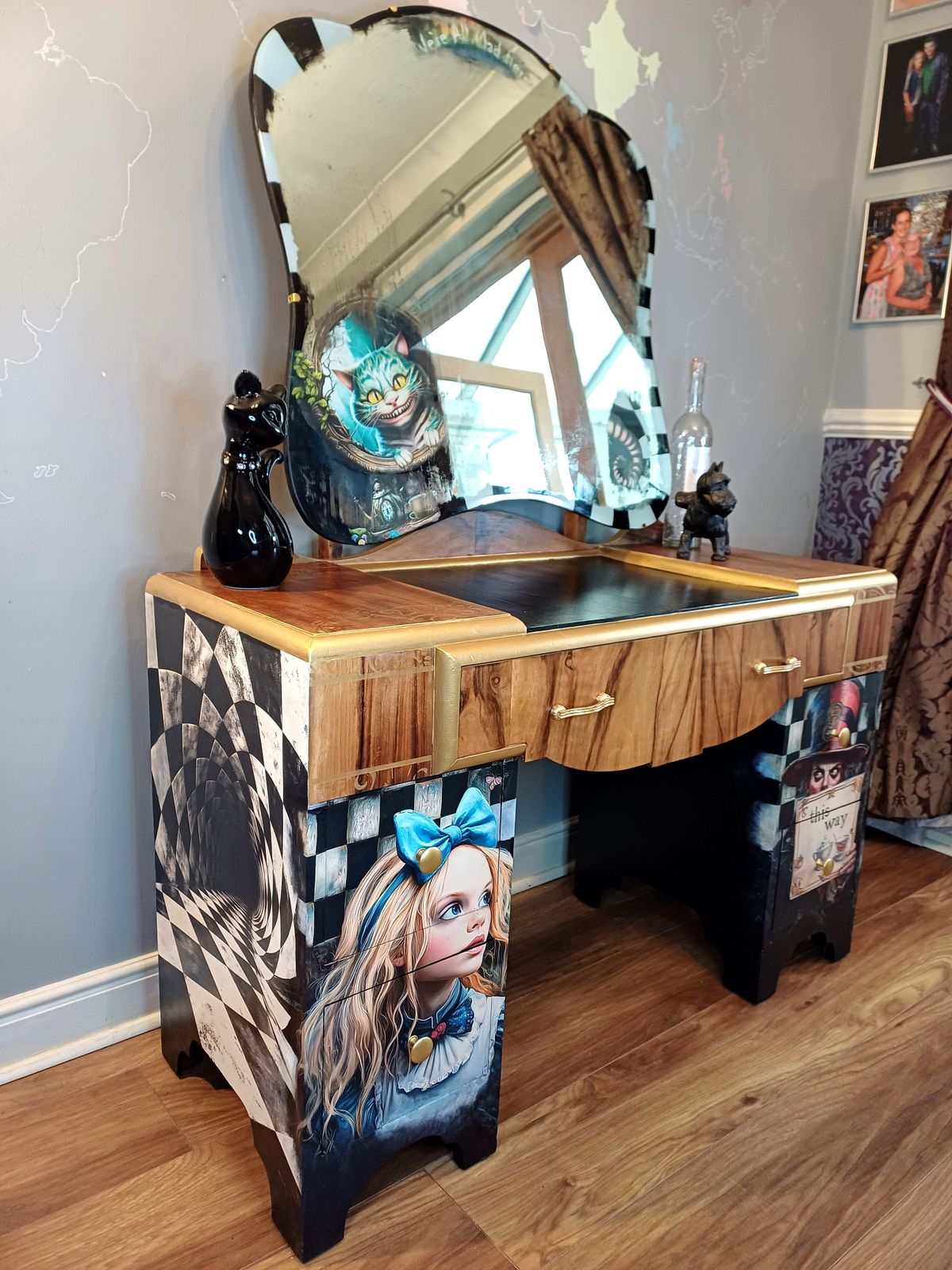 Upcycled Decoupaged Wonderland Dressing Table With photo buy