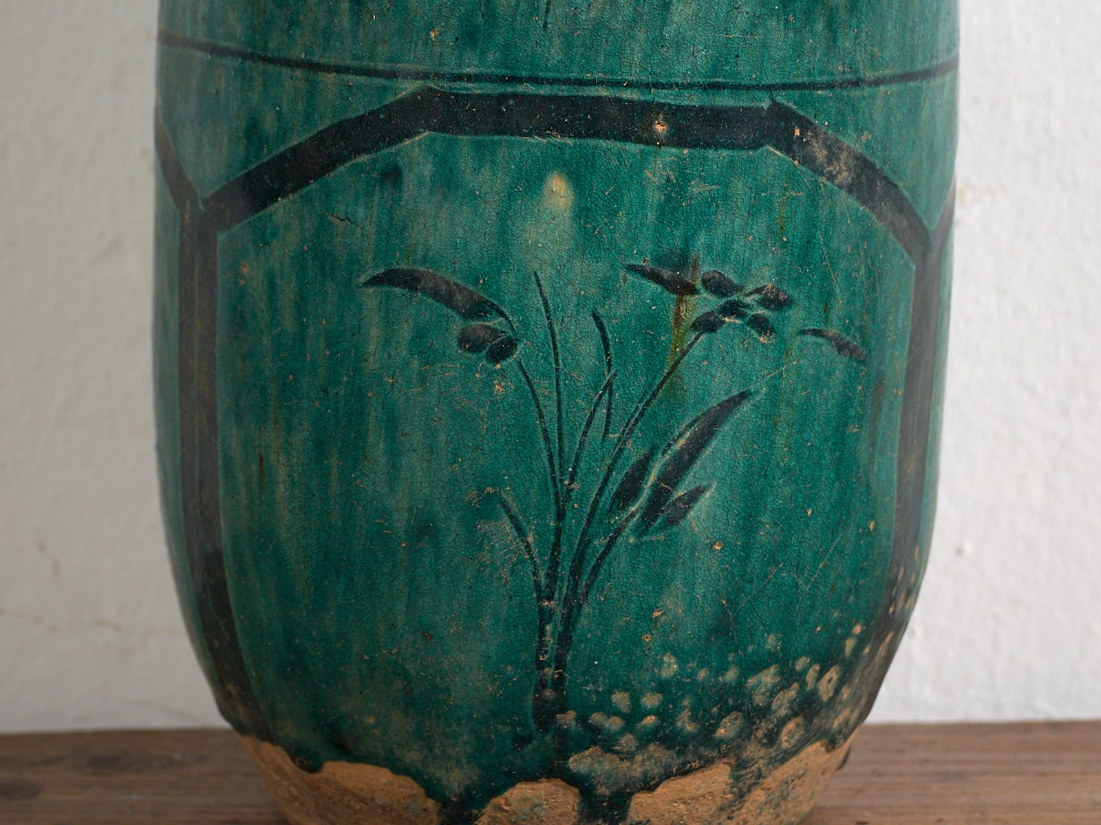 Antique Enameled Vase With Vegetal Motifs (C.1820) #15 photo for sale