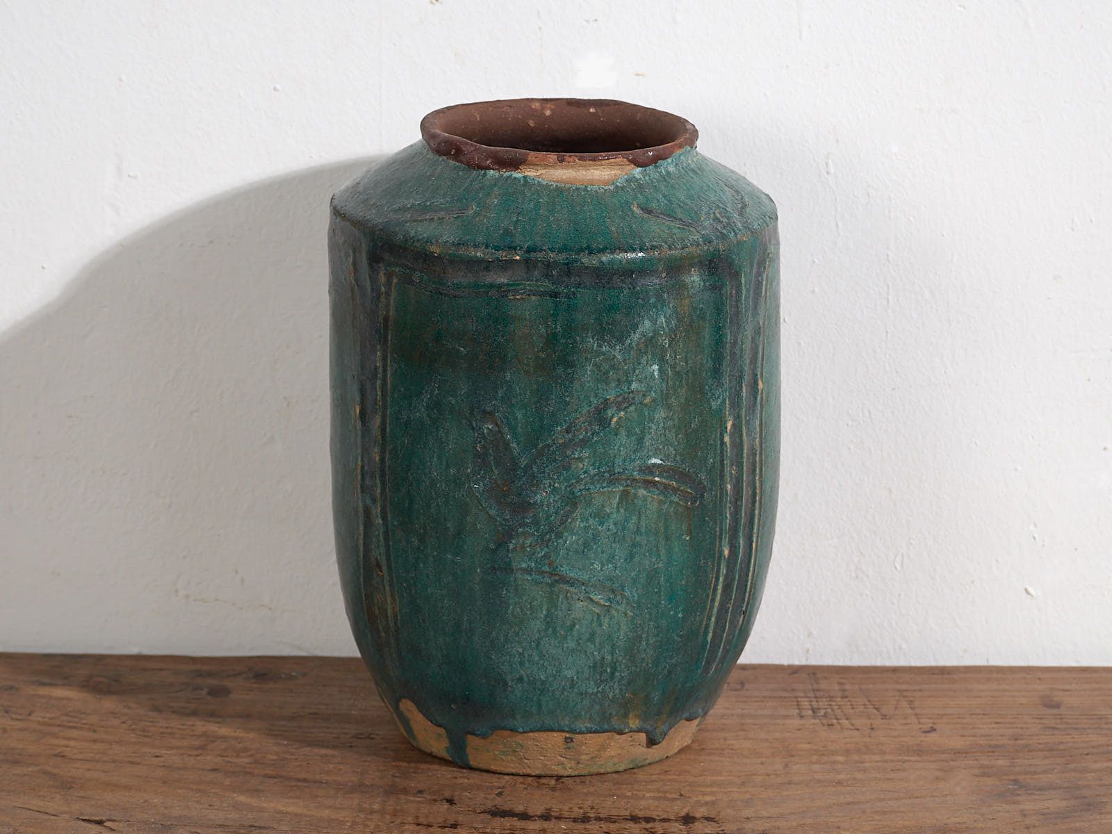 Antique Turquoise Green Vase (C.1820) #34 photo Home Decor