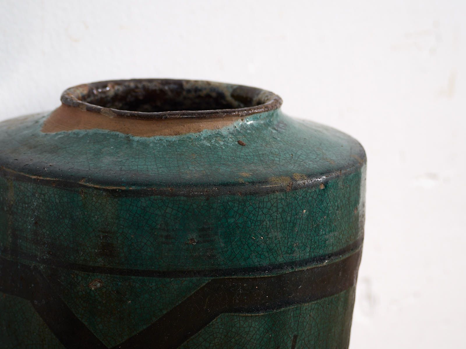 Antique Tall Turquoise Green Vase (C.1820) #37 photo for sale