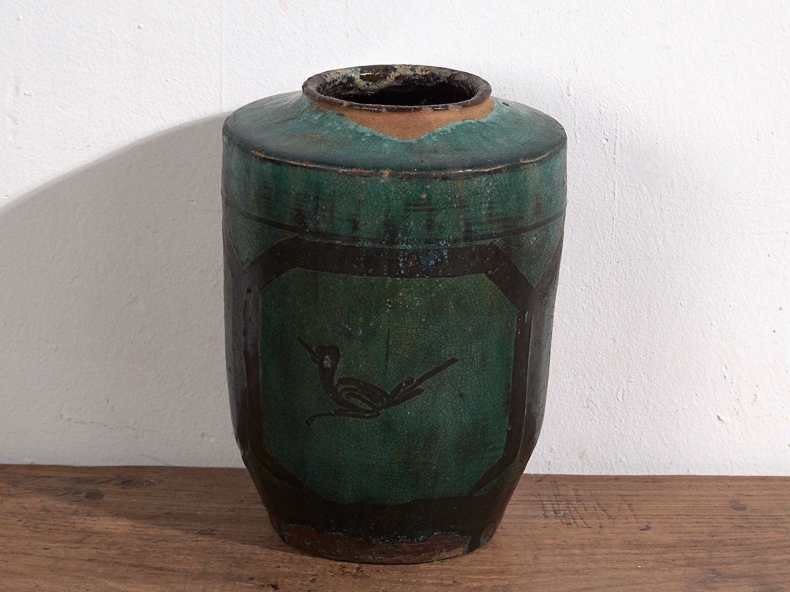 Antique Tall Turquoise Green Vase (C.1820) #37 photo 275.0