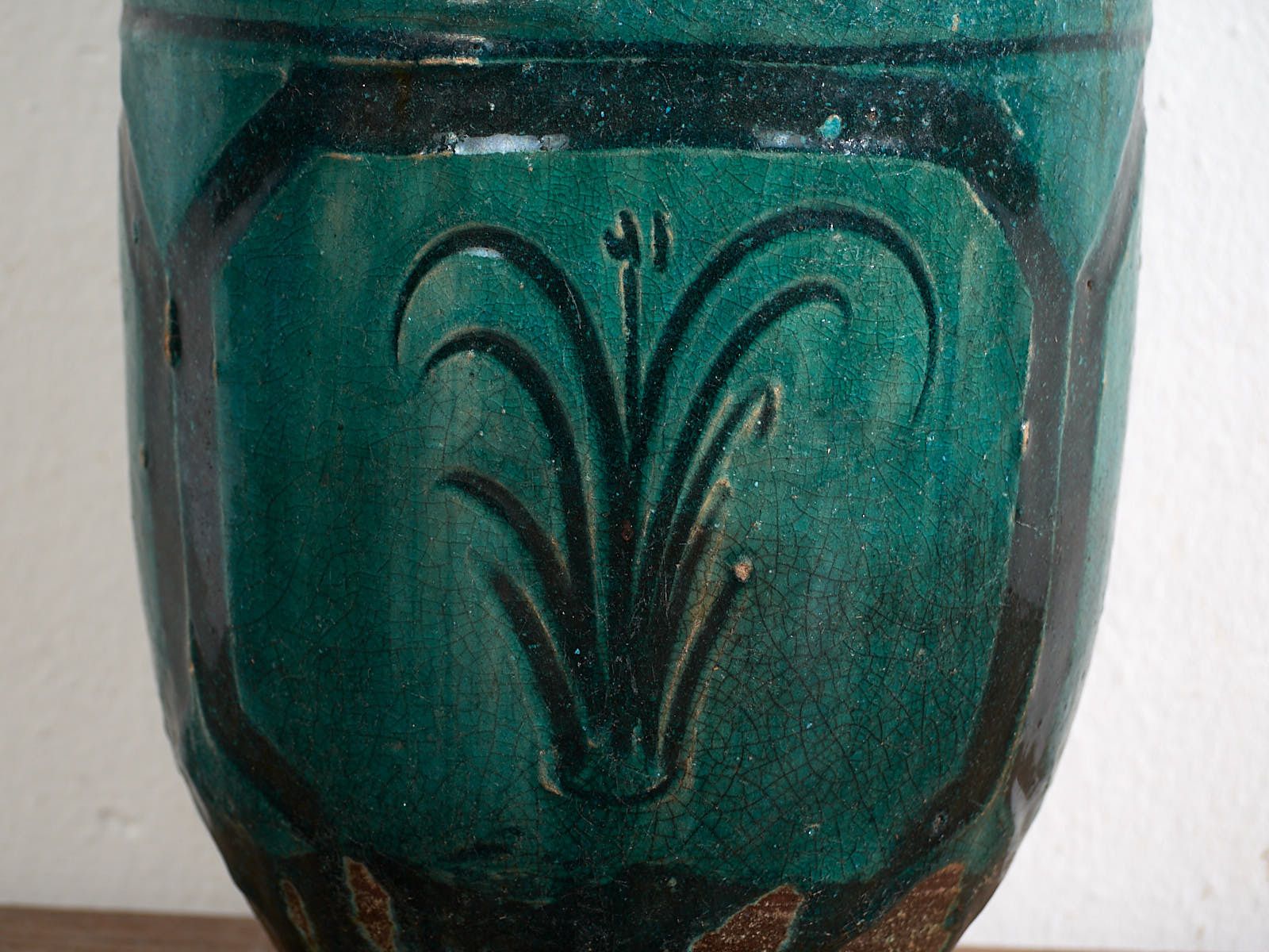 Antique Emerald Green Enameled Vase (C.1820) #12 photo Home Decor
