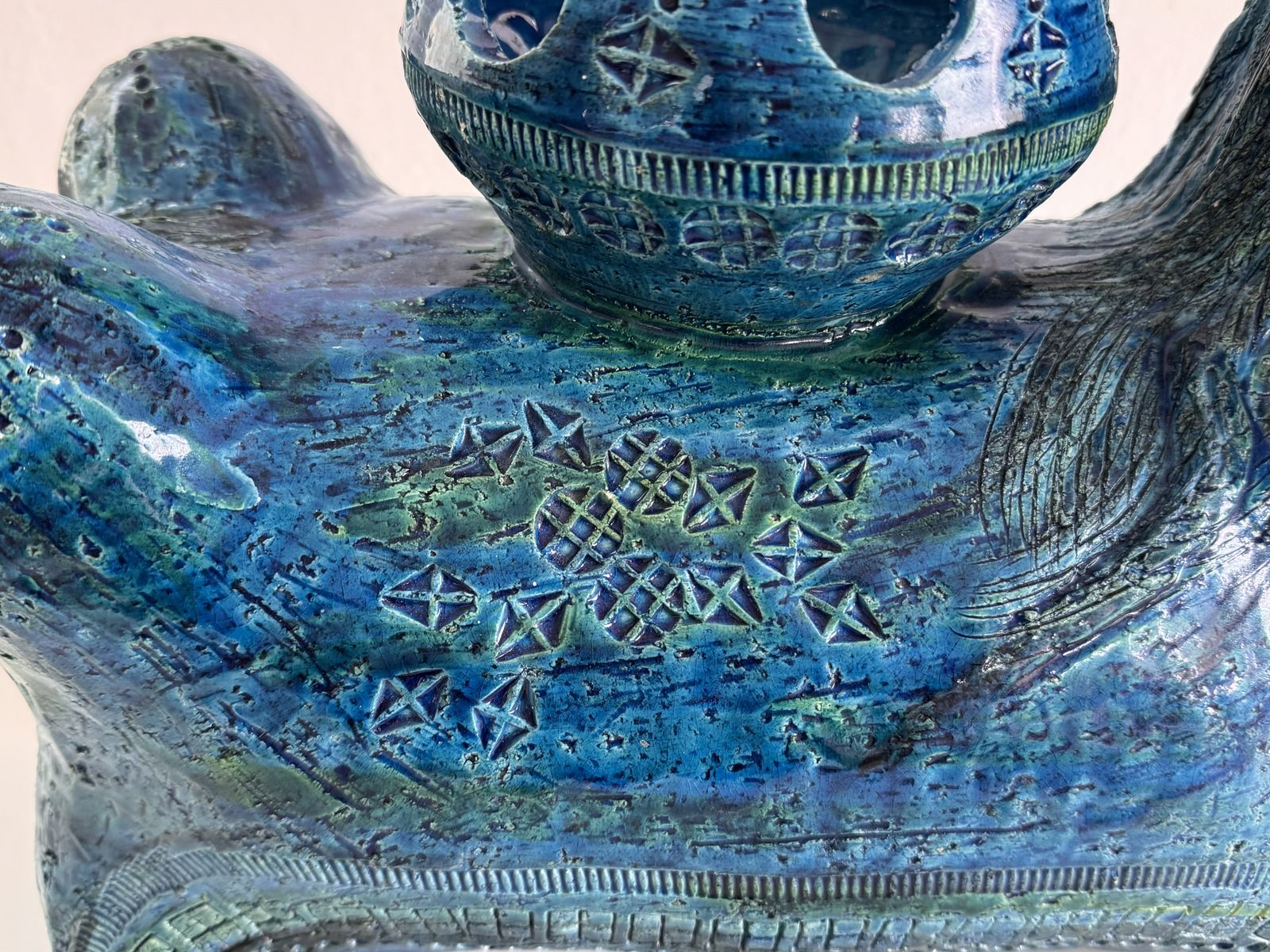 photo buy Aldo Londi For Bitossi Rimini Blu Ceramic Plant Centaur Sculpture, Italy, 1960s