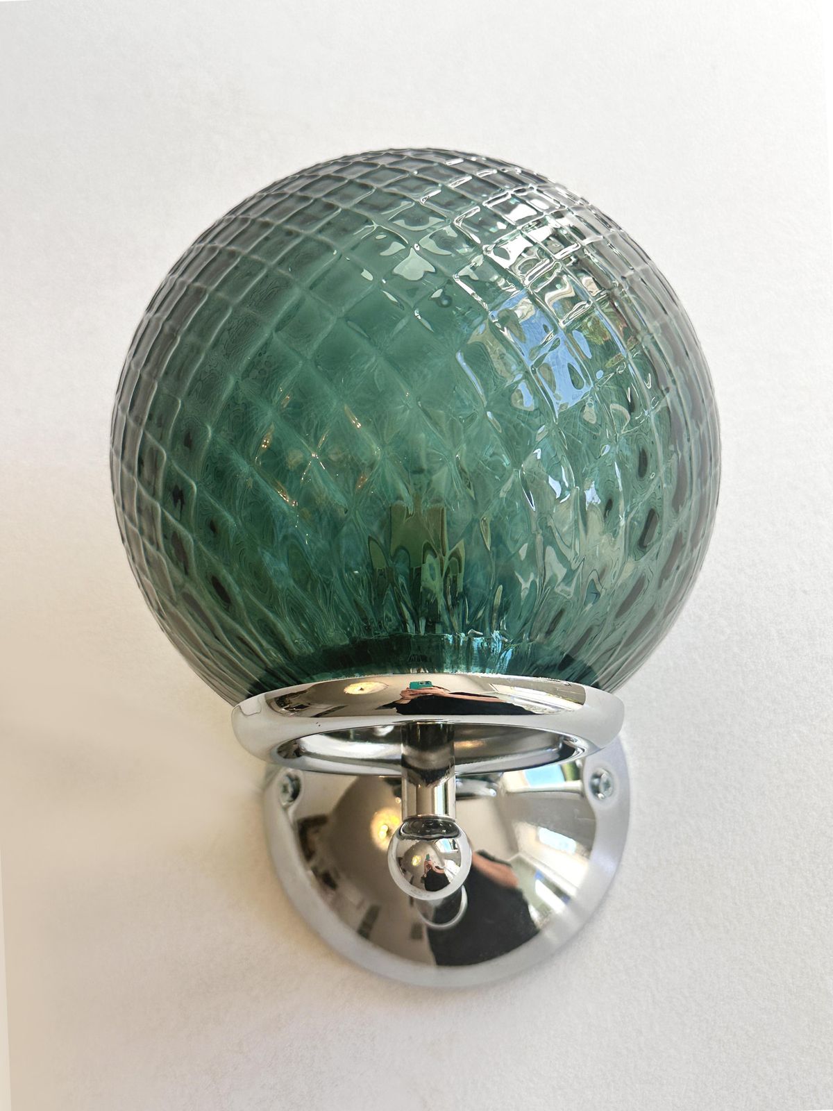 Set Of Two Contemporary Green "Ballotton" Murano Glass Wall Sconces photo Lighting