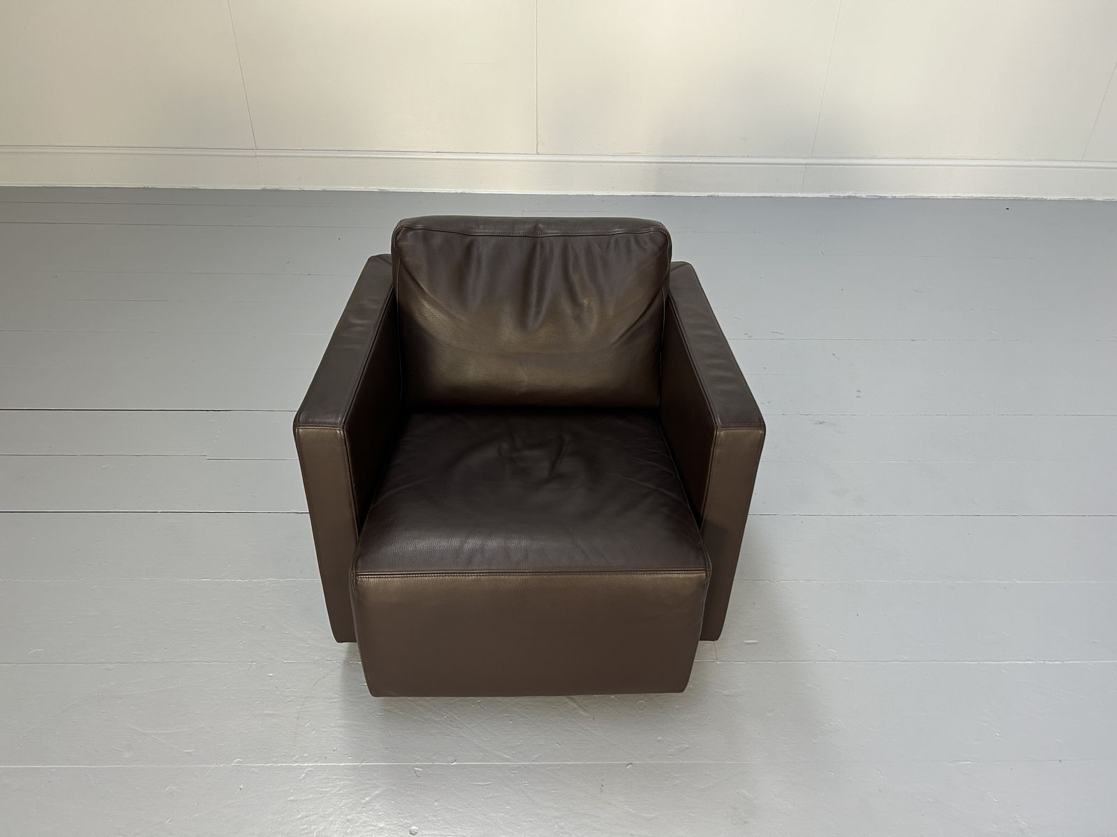 Walter Knoll "Nelson 605" Swivel Armchair In Brown Leather photo vinterior