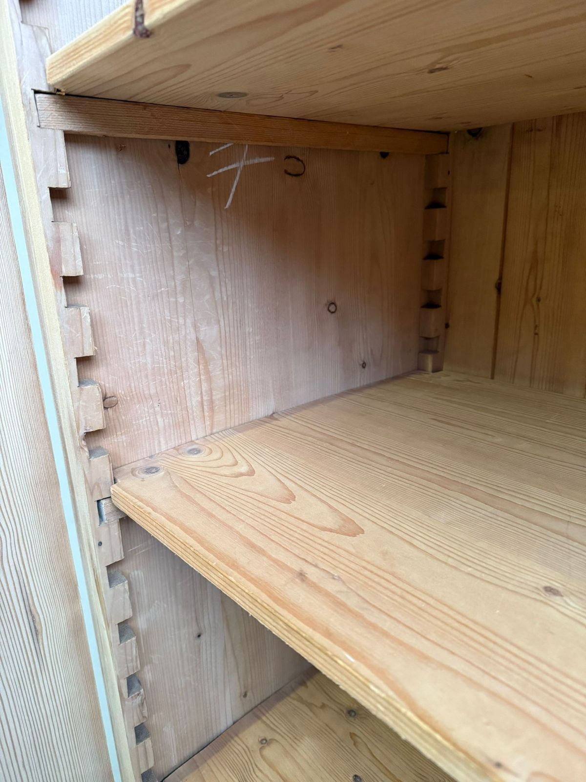 photo furniture A Cute Victorian Pine Shelved Knockdown Wardrobe To Wax/Paint