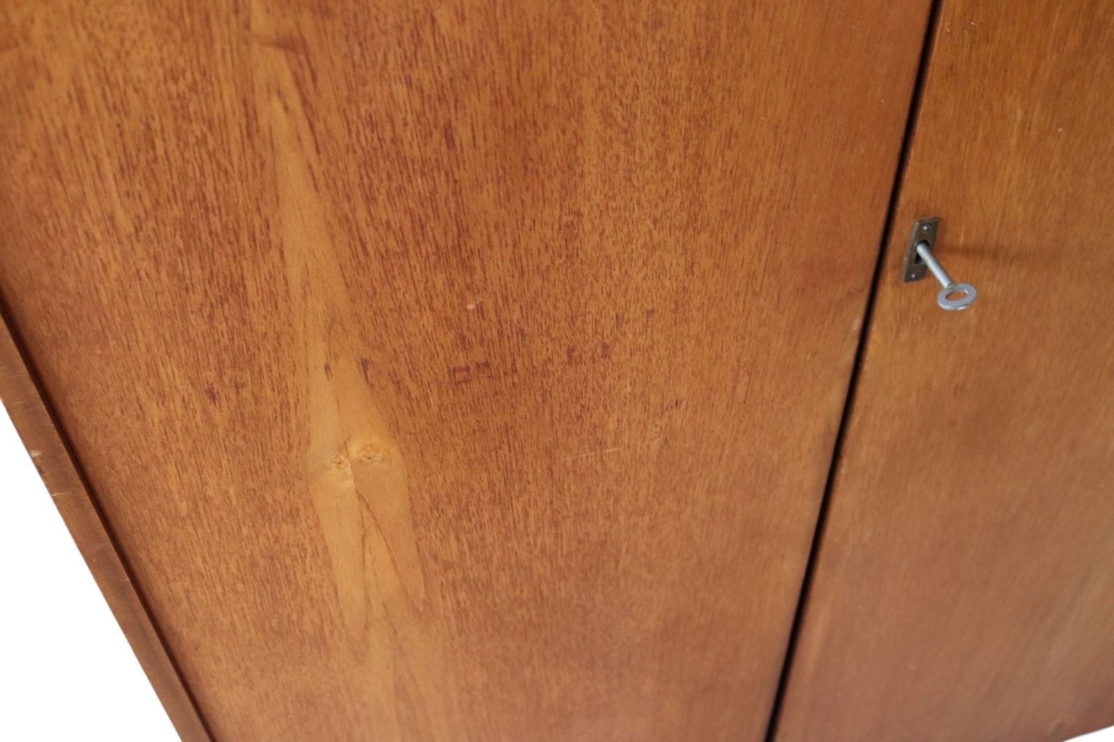 Mid Century Teak Newcraft Home Office Magic Box Style Foldaway Desk Cabinet photo for sale