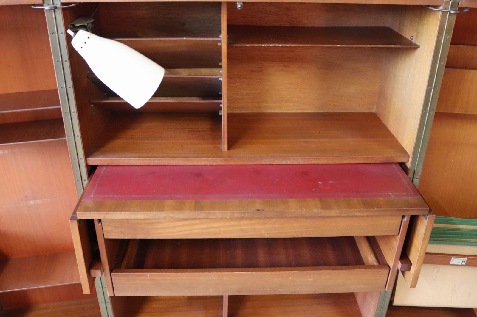 Mid Century Teak Newcraft Home Office Magic Box Style Foldaway Desk Cabinet photo buy