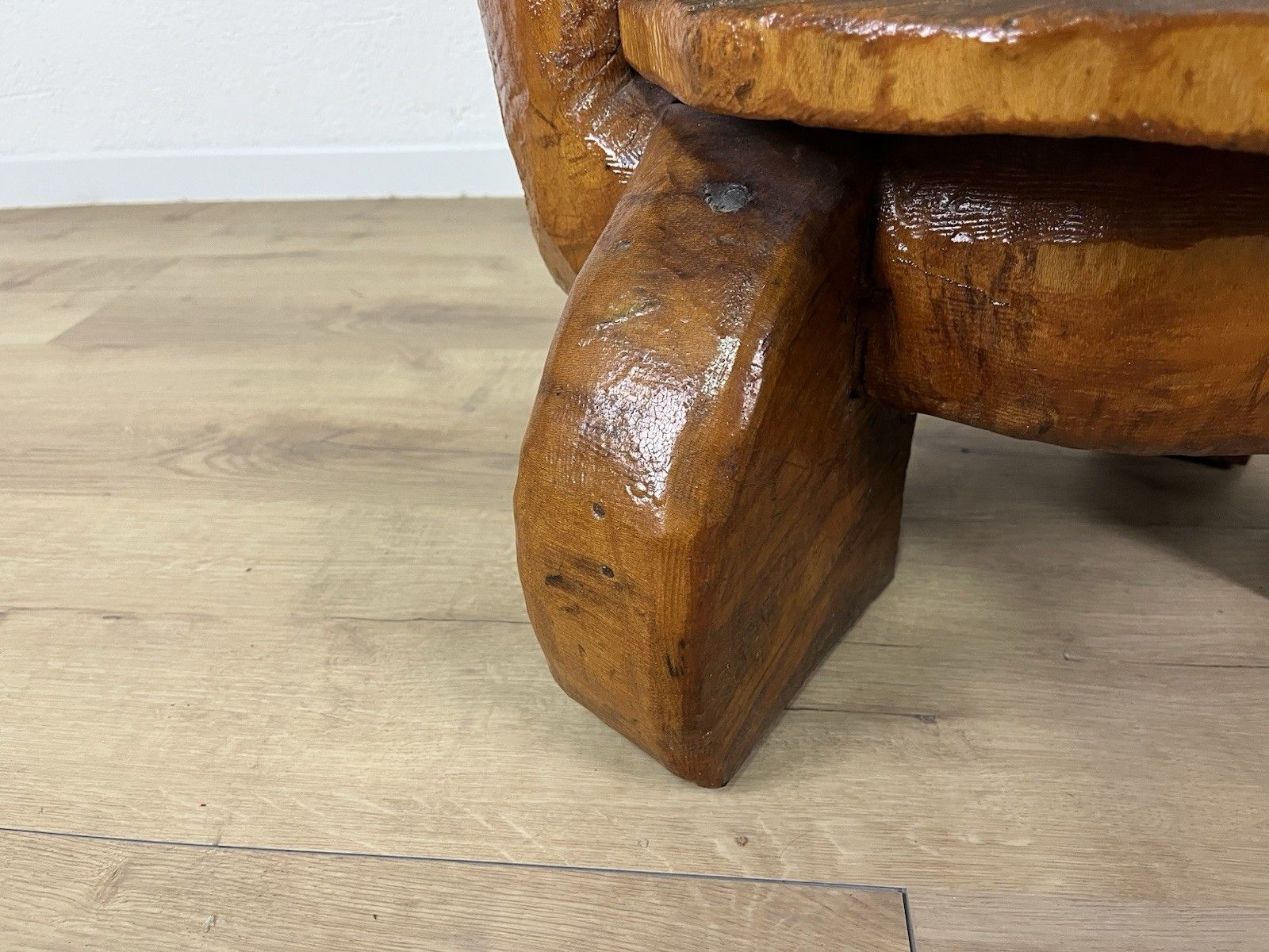 Wooden Carved Wooden Throne Armchair Handcrafted 70’s Vintage Design photo 395.0