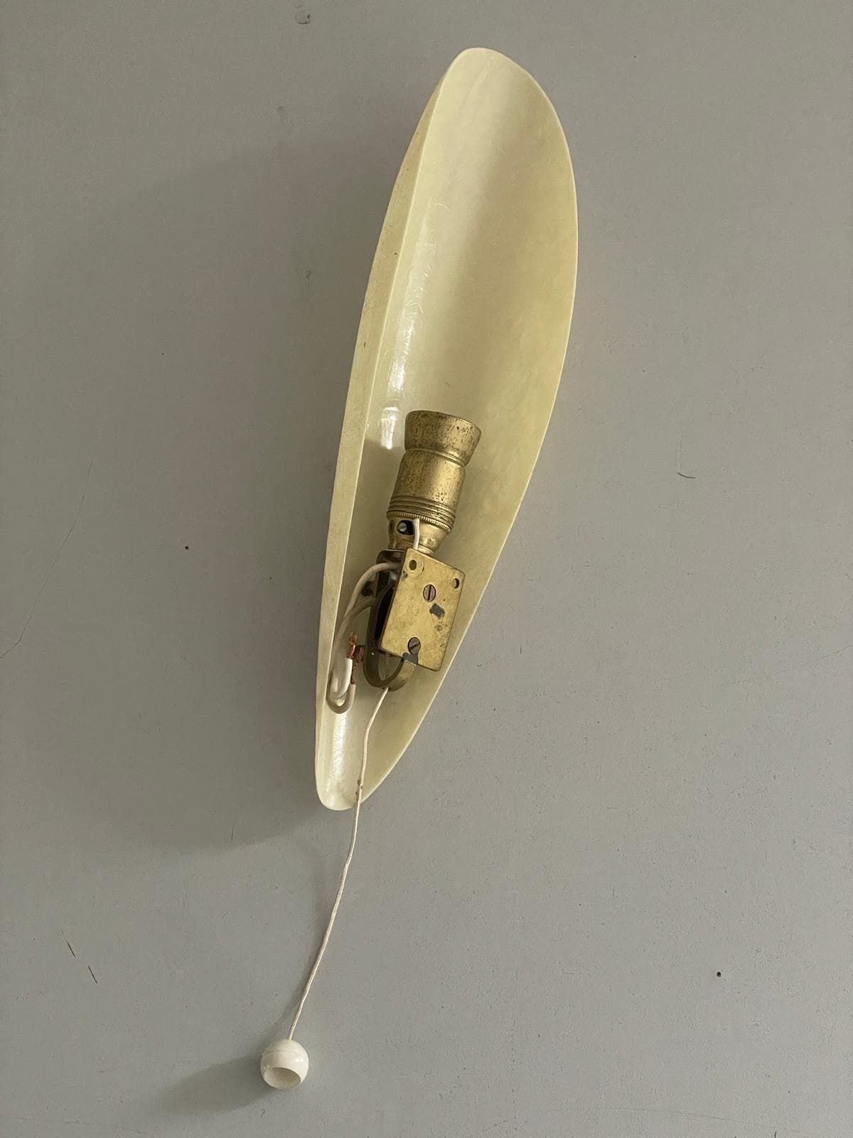 1962.0 Elegant Leaf Design Fiberglass Set Of 3 Sconces, 1960s, Germany photo
