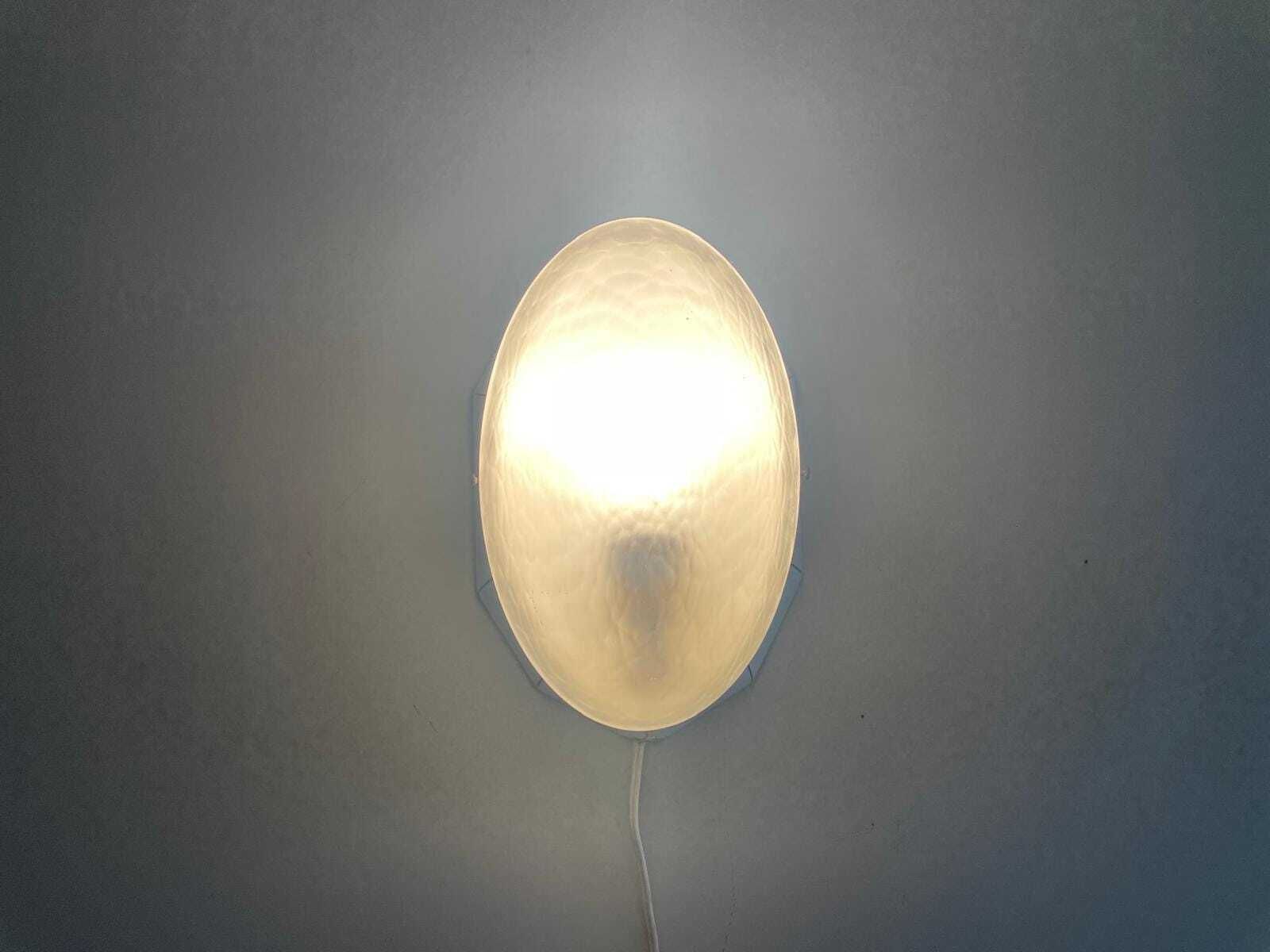 Oval Frosted Glass And Black White Porcelain Single Wall Or Ceiling Light By Ges. Gesch, 1930s, Germany photo Lighting