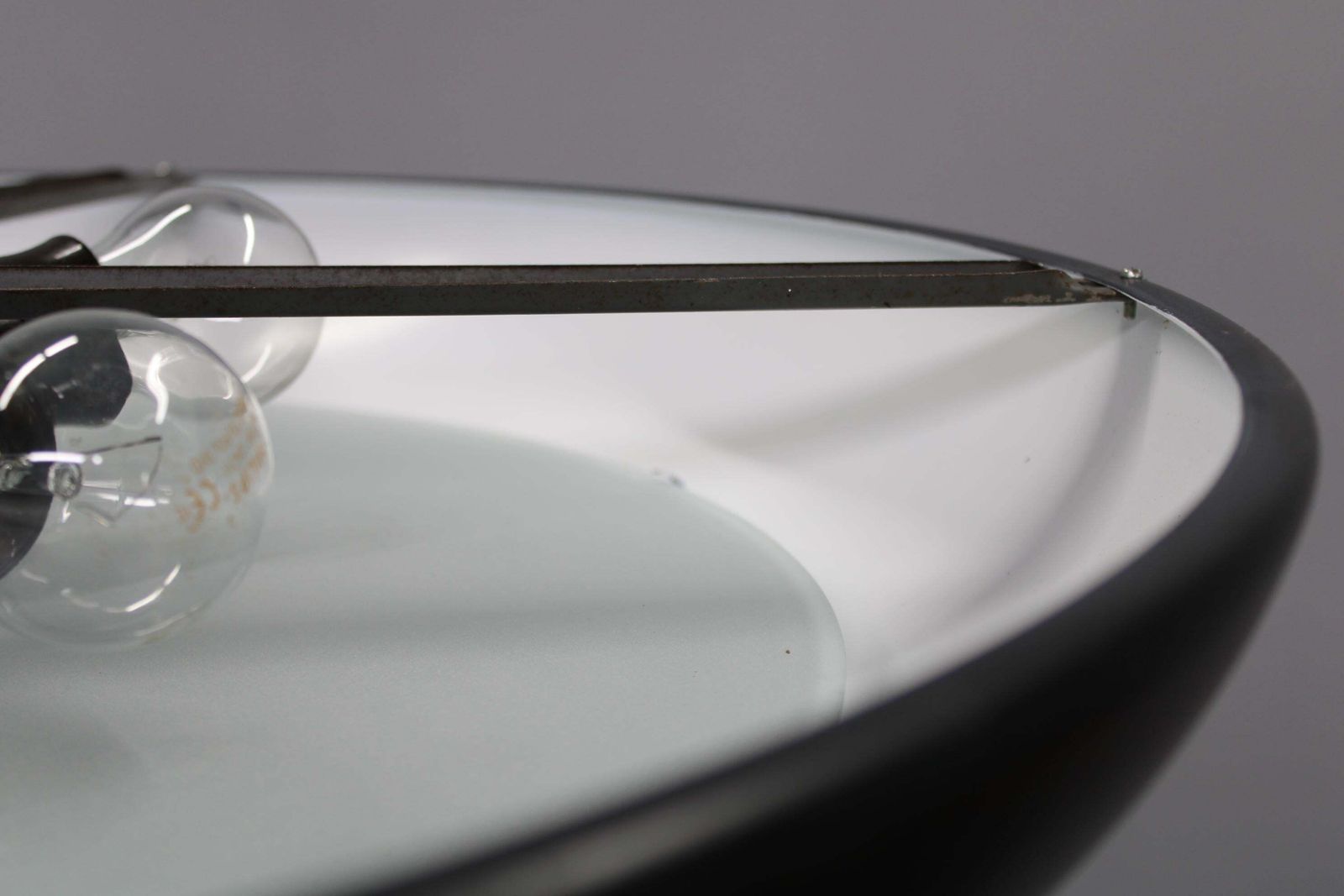 photo for sale 1940s Josef Hůrka For Napako Bauhaus Ufo Pendant Light, Metal & Glass, Restored