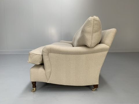 Pair Of New Lord Browns “Standard Arm” Large 3 Seat Sofas – In Ian Mankin Herrin photo vintage