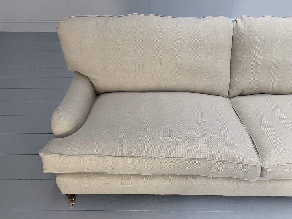 photo furniture Lord Browns “Standard Arm” Large 3 Seat Sofa – In Ian Mankin Herringbone Linen