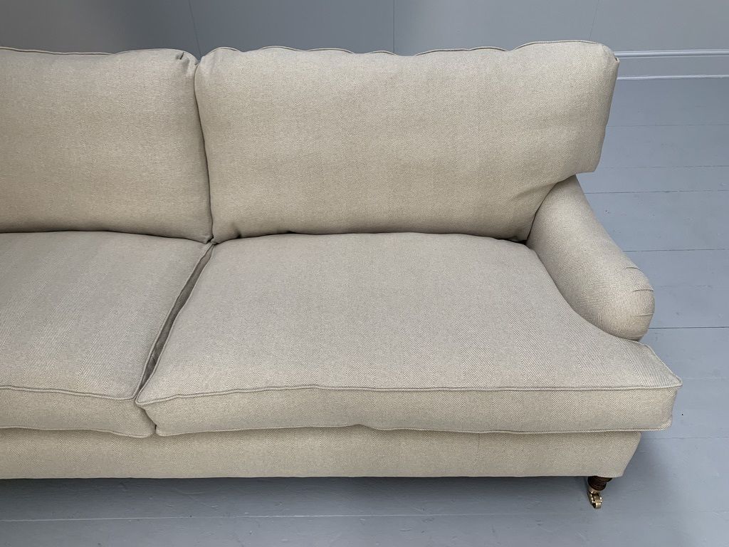 photo for sale Lord Browns “Standard Arm” Large 3 Seat Sofa – In Ian Mankin Herringbone Linen