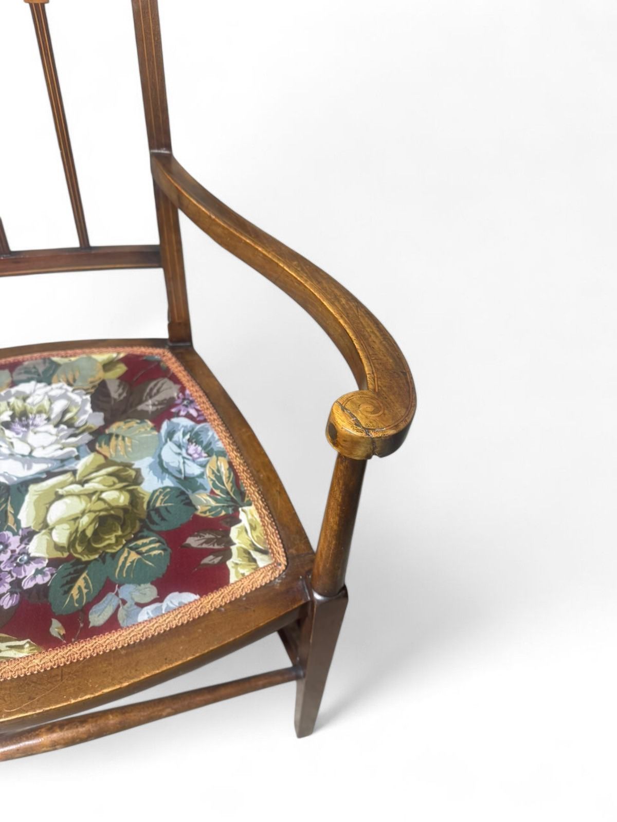 Antique Edwardian Inlaid Mahogany Armchair Art Nouveau C1900s photo Furniture