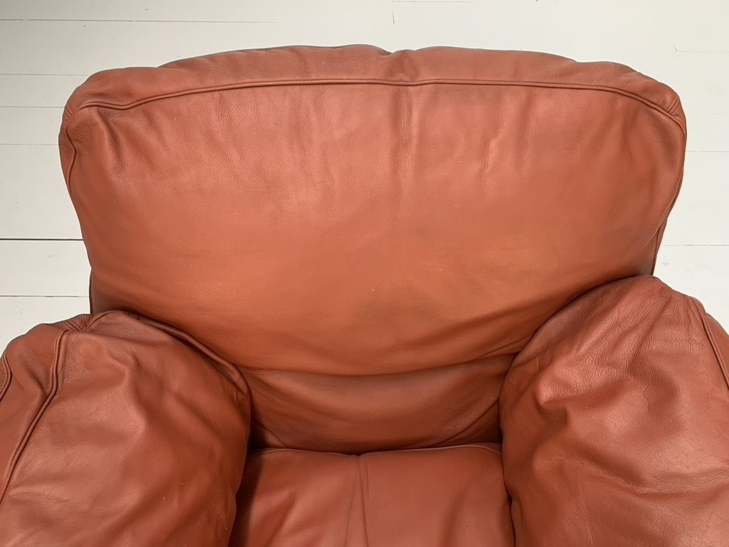Poltrona Frau “Poppy” 2 Seat Sofa & Armchair – In Buffalo Leather photo vinterior
