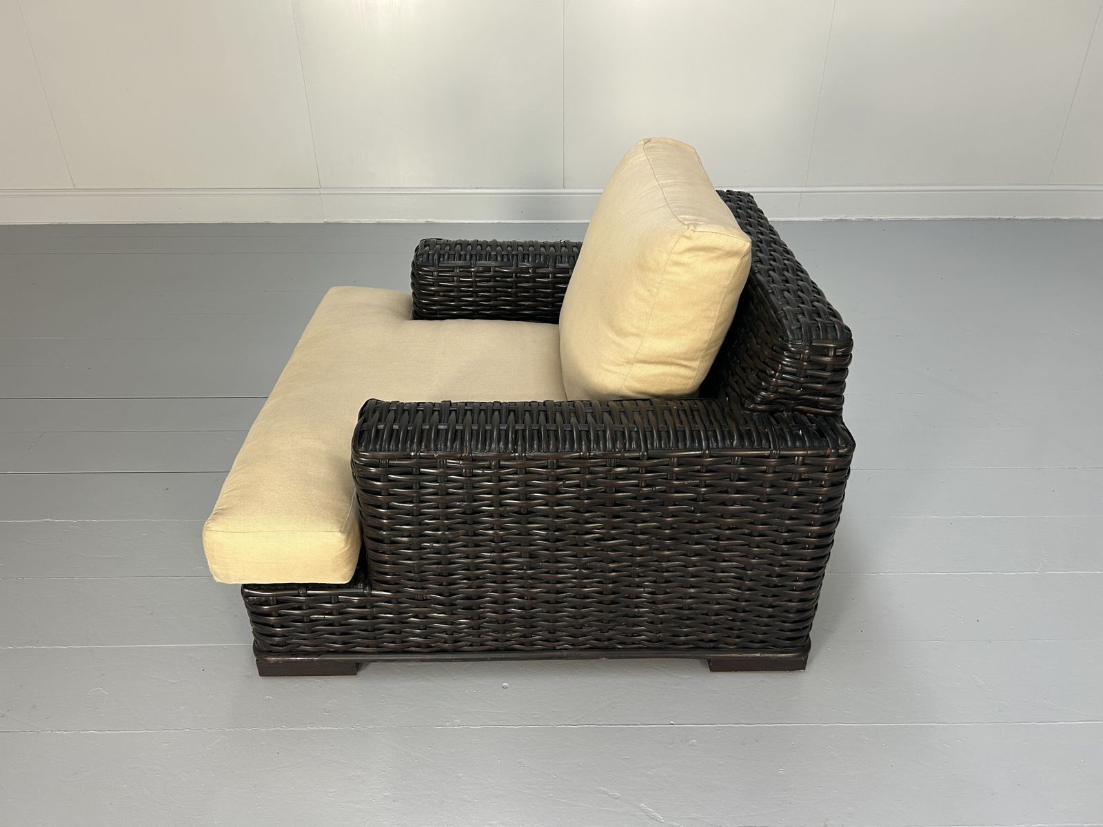 Ralph Lauren "Polo" Wicker Oversized Armchair With Linen Cushions photo buy