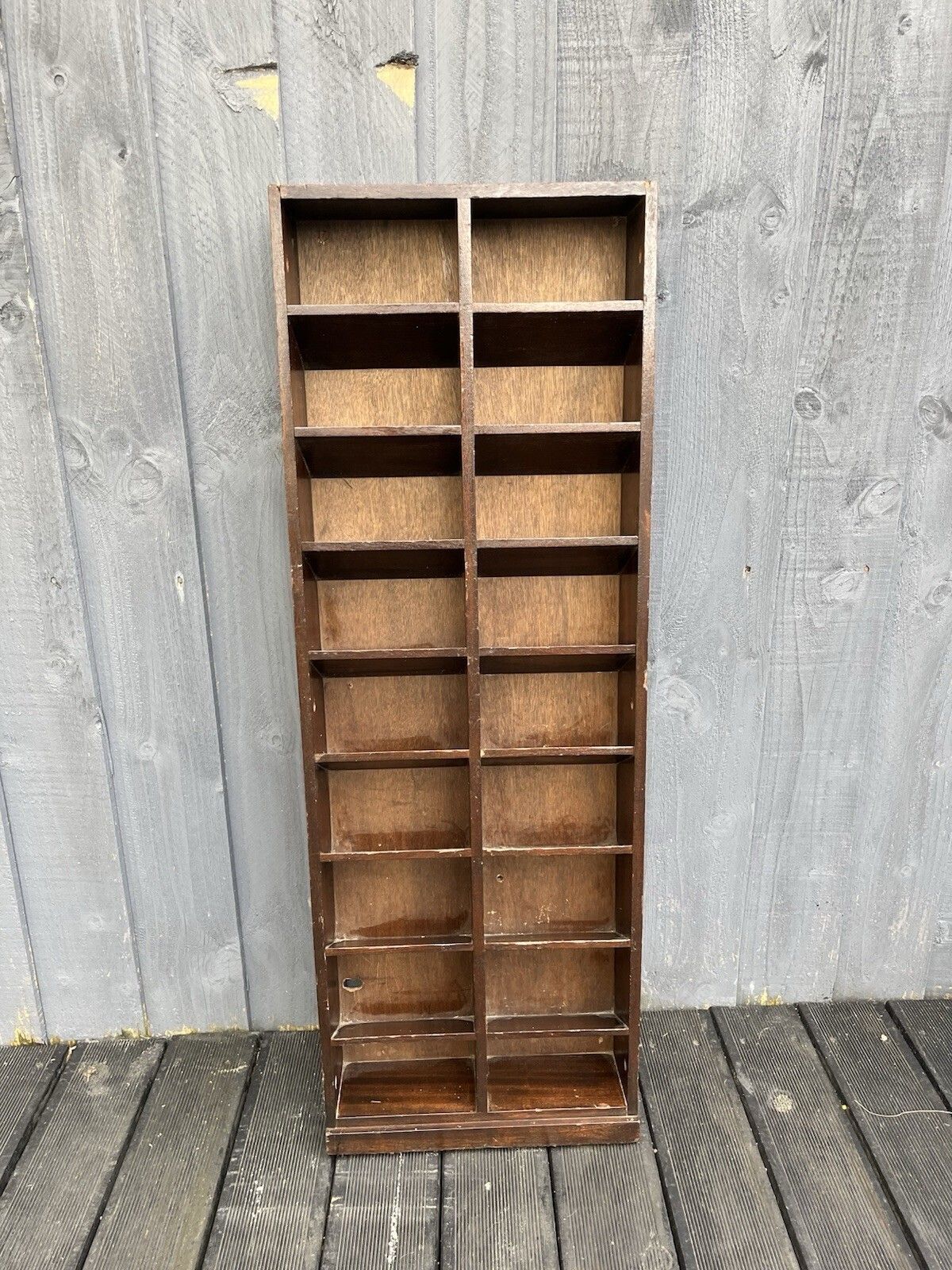 Vintage Wooden Pigeon 18 Hole Storage Rack Wall Unit Shelf Shop Display Cabinet photo vintage