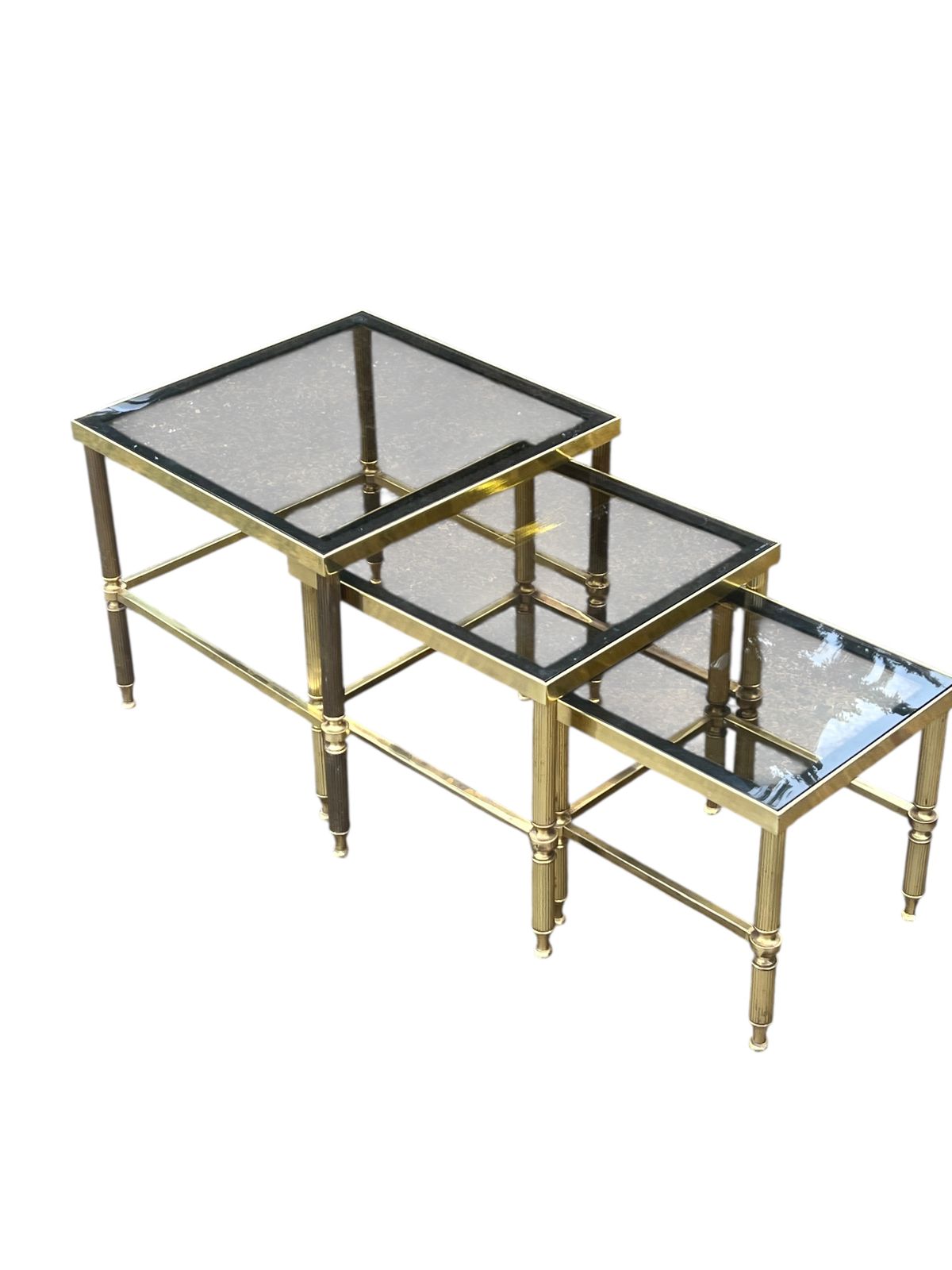 Vintage 20th Century Brass Nest Of Tables photo Furniture