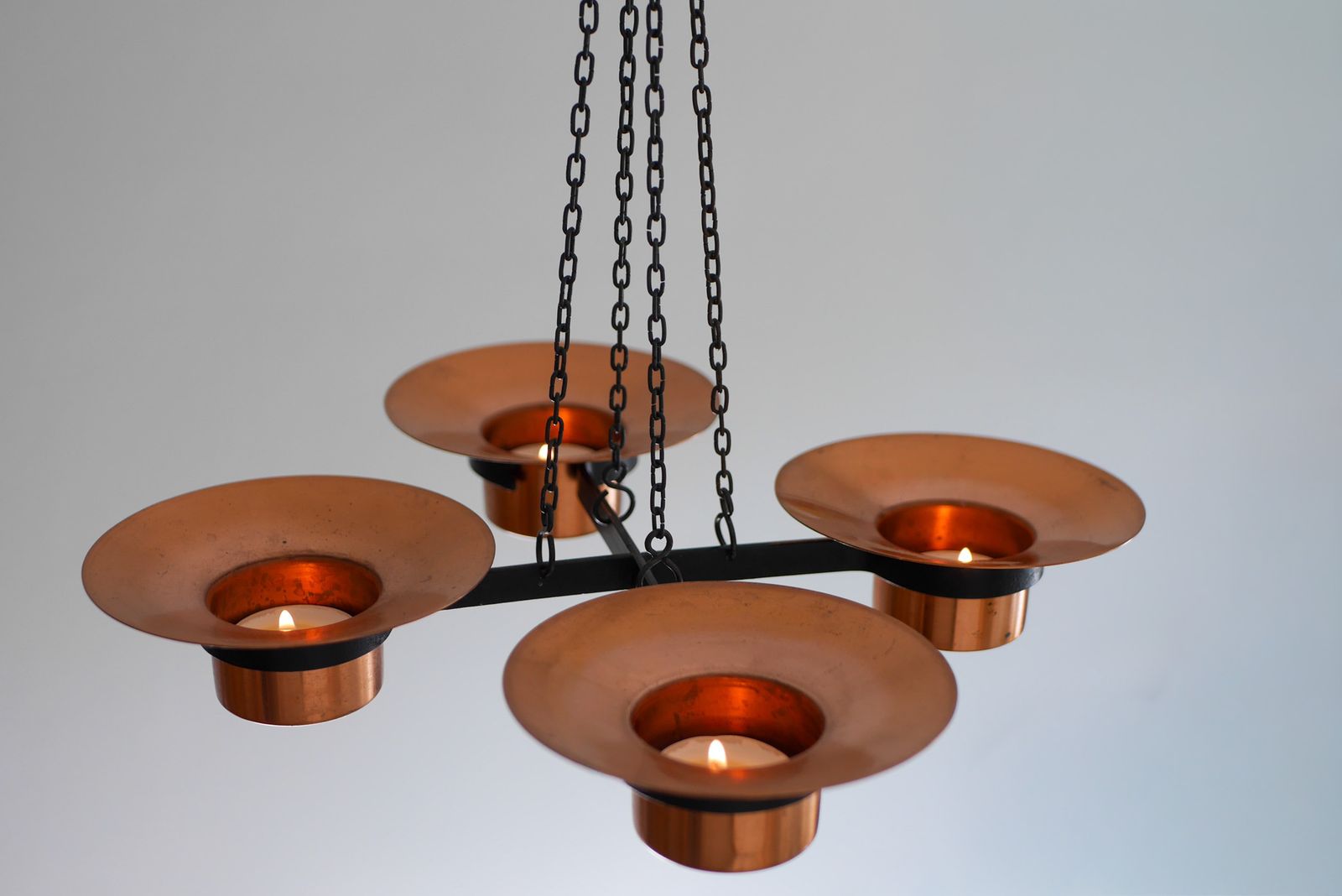 Metal And Copper Candleholder Pendant By Carl Thore, 1975 photo Home Decor