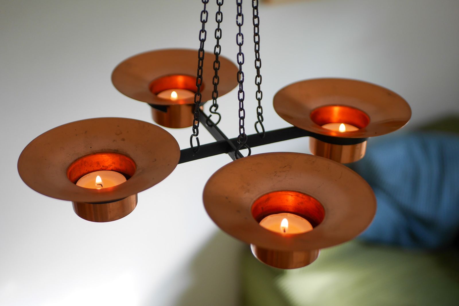 photo furniture Metal And Copper Candleholder Pendant By Carl Thore, 1975