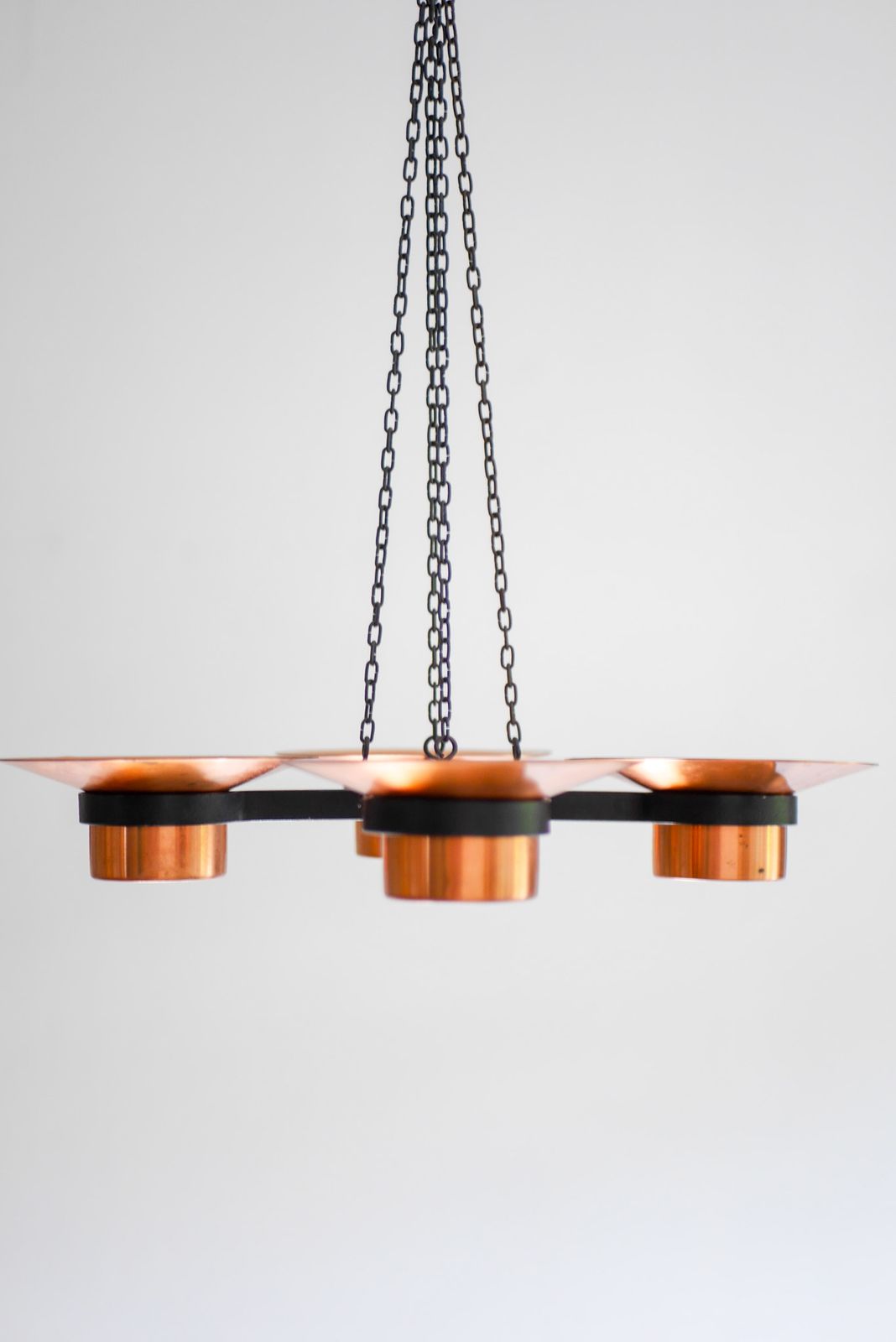 photo for sale Metal And Copper Candleholder Pendant By Carl Thore, 1975