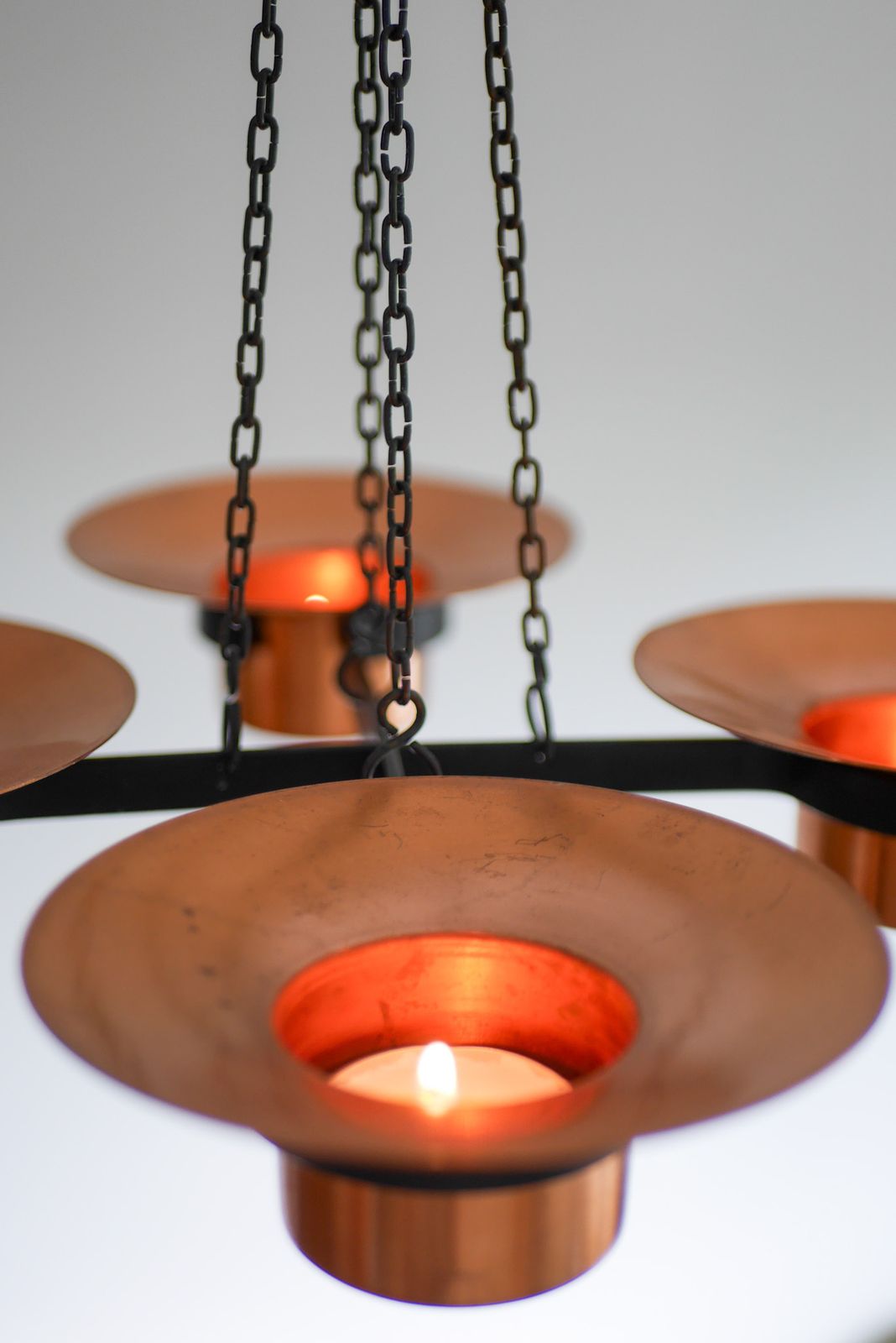 375.0 Metal And Copper Candleholder Pendant By Carl Thore, 1975 photo