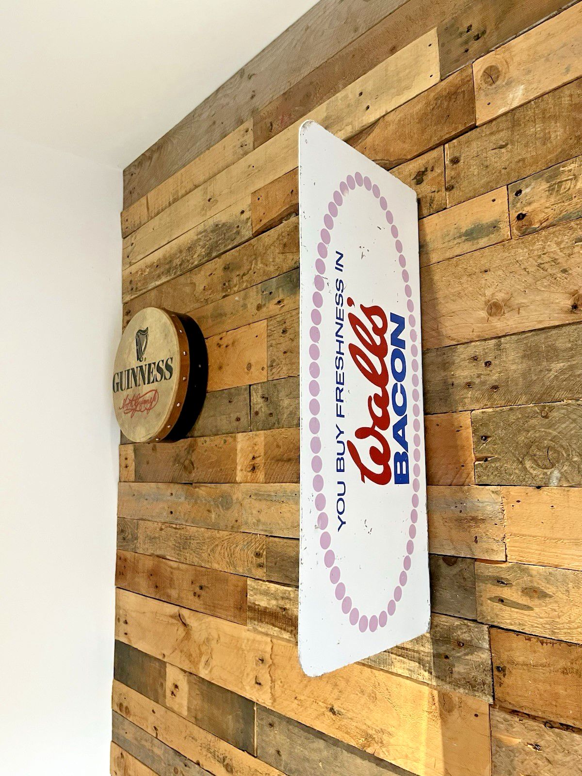 Rare Vintage Walls Bacon Not Ice Cream Metal Wall Flange Shop Butchers Sign 80's photo 135.0