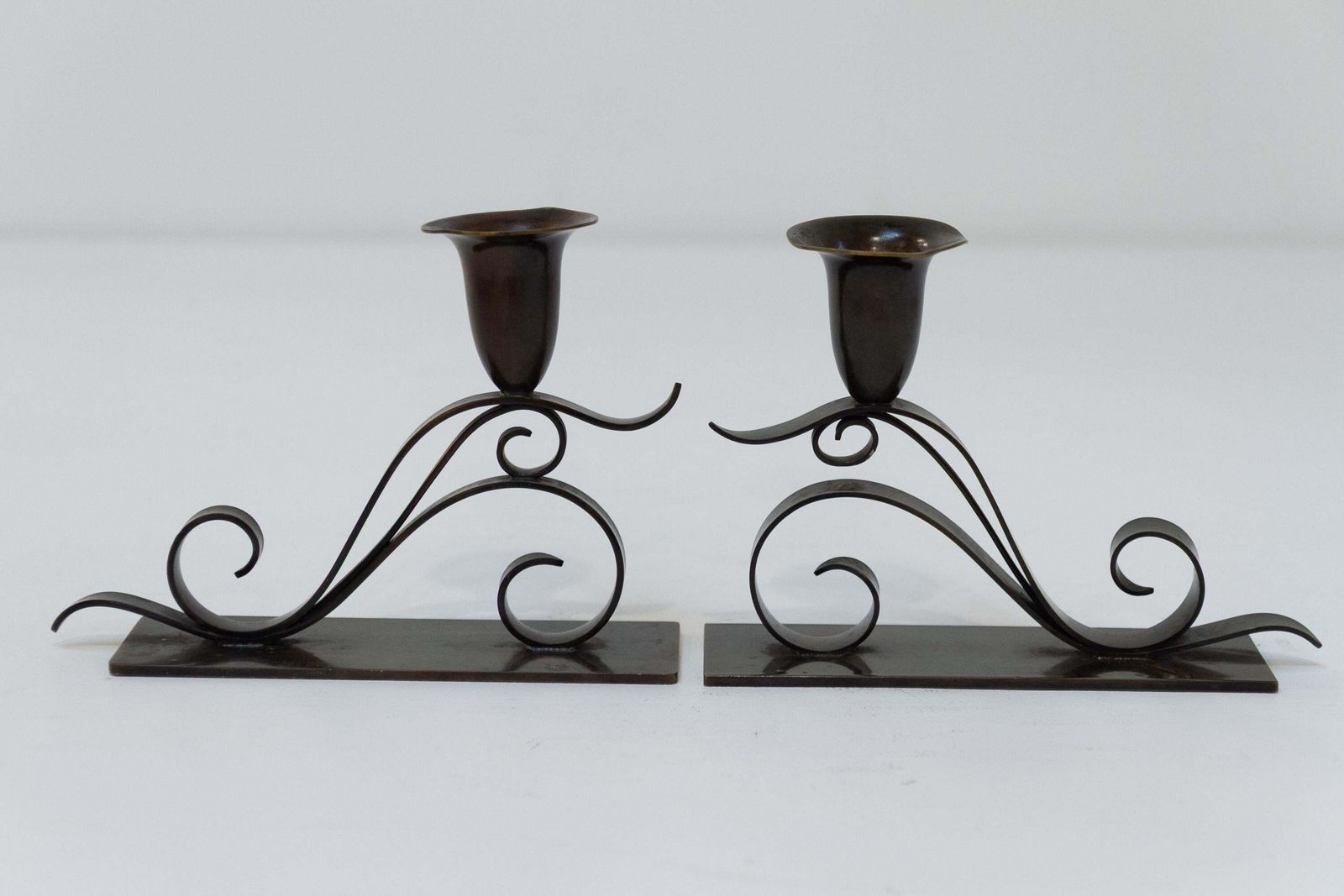 photo vinterior Danish Art Nouveau Candle Holders By H.F. Bronze, 1920s. Set Of 2.