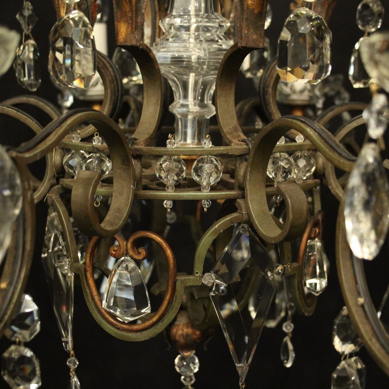 photo furniture French Polychrome Wrought Iron Antique Chandelier