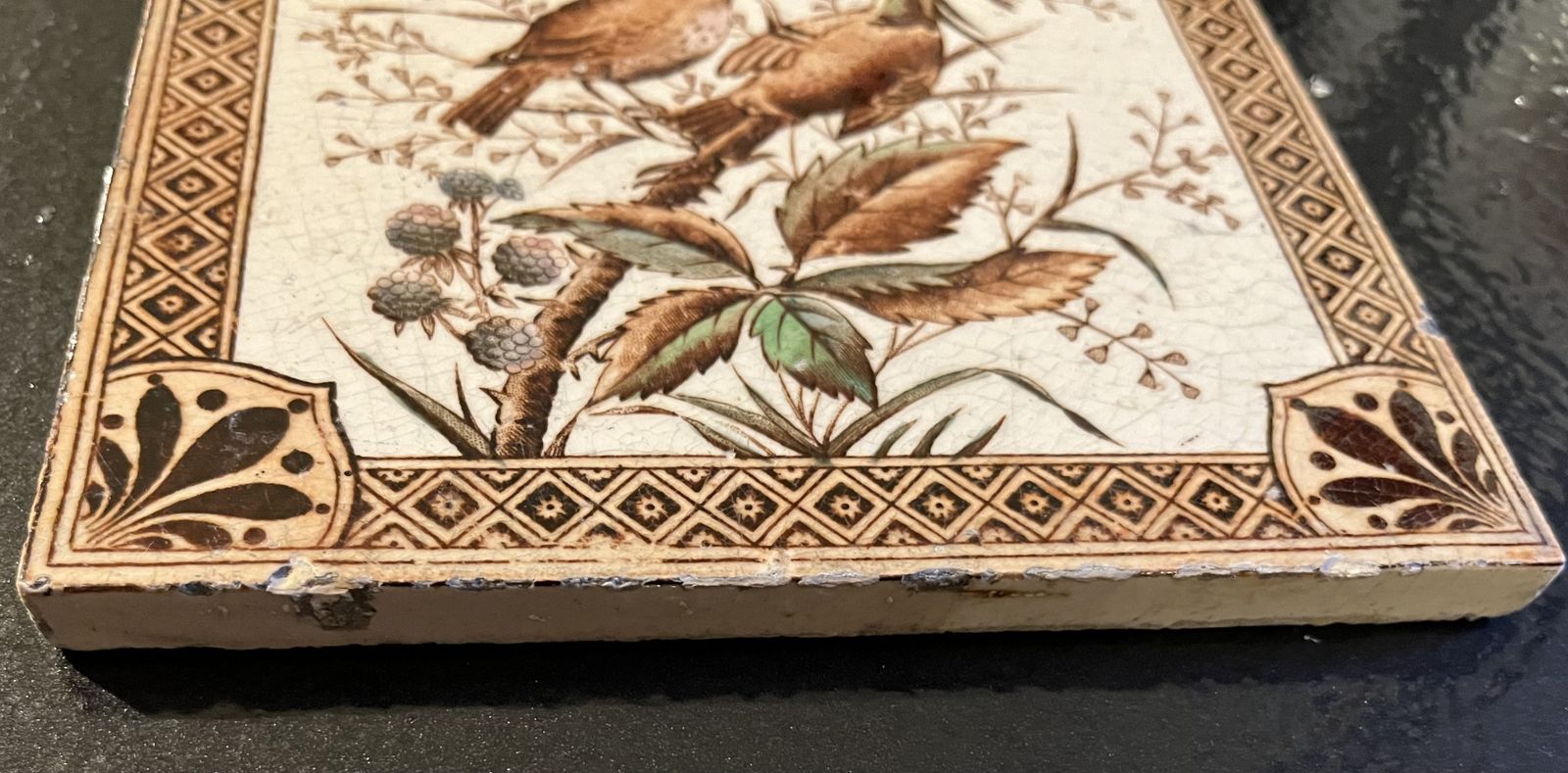 Antique Bird Pattern Tiles, Set Of 12 photo 260.0